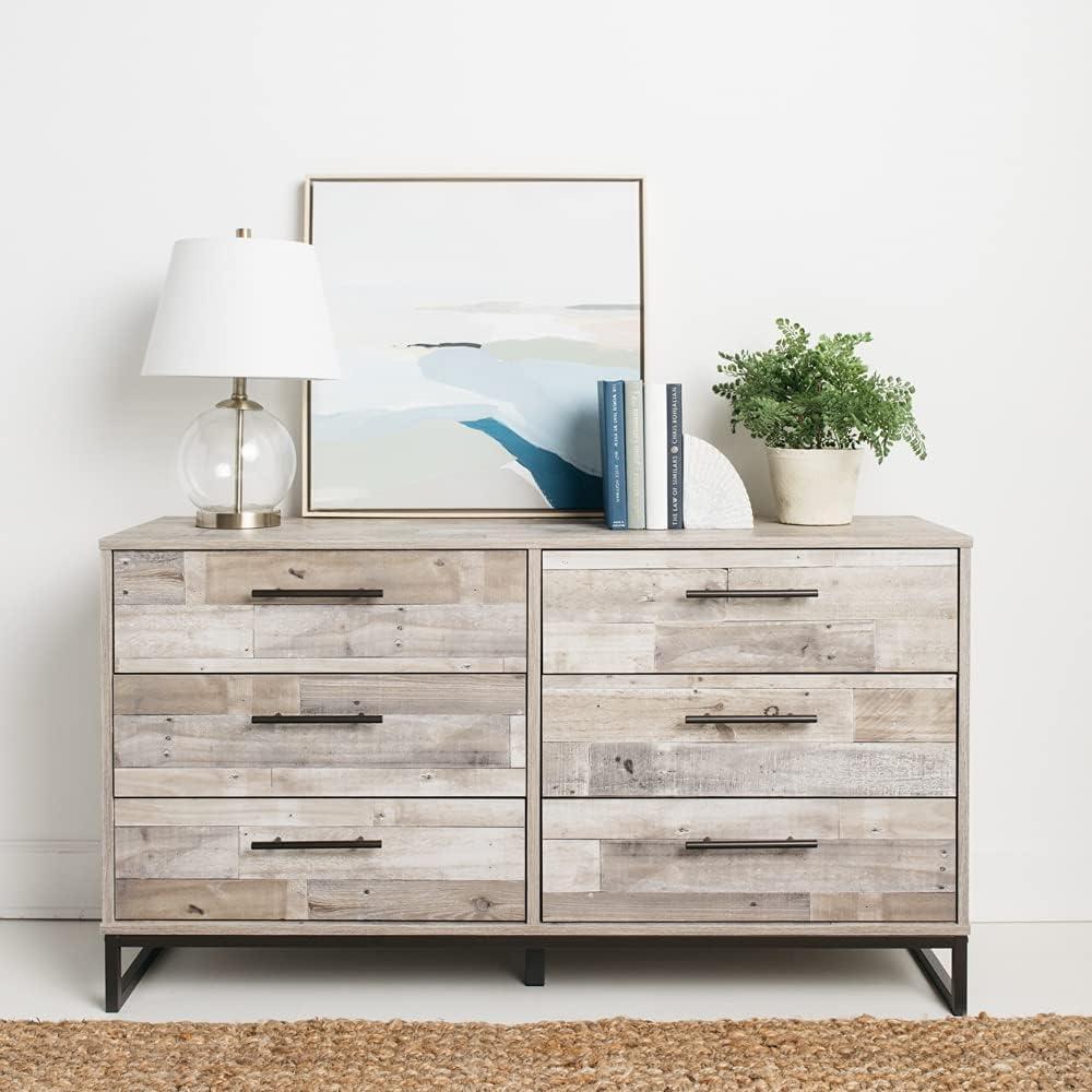 Signature Design by Ashley Casual Neilsville 6 Drawer Dresser, Whitewash