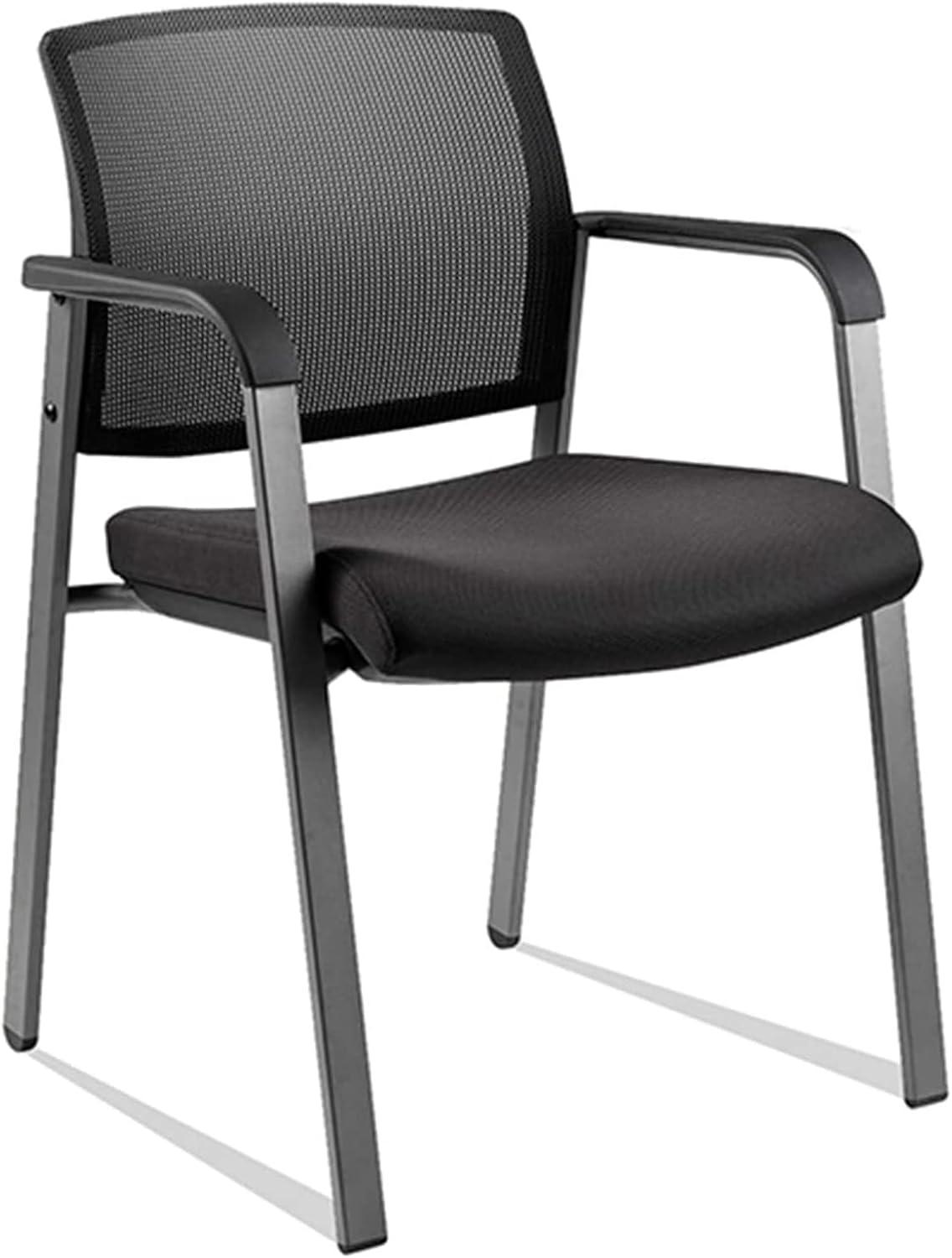 Clatina CLATINA Mesh Back Stacking Upholstered Side Arm Guest Chair For Waiting Conference Room