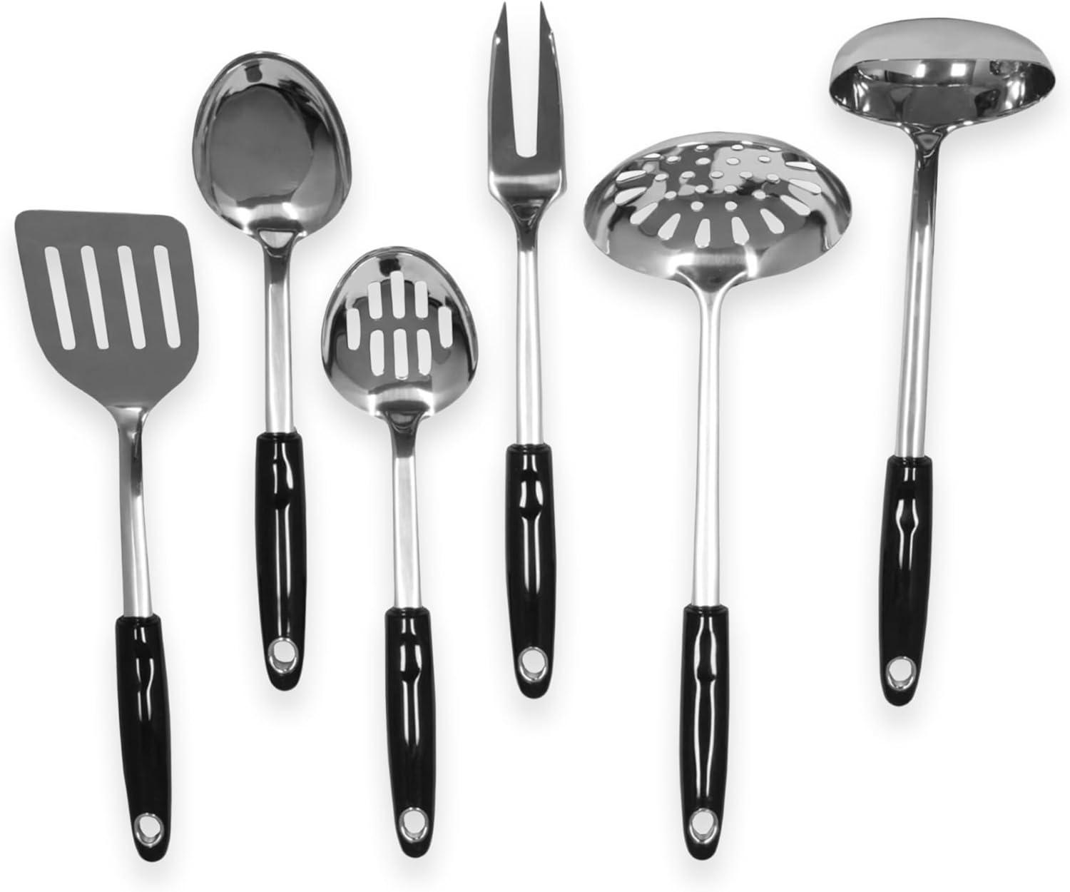 Chef Craft Heavy Duty  Kitchen Tool and Utensil Set, 6 Piece Set, Stainless Steel