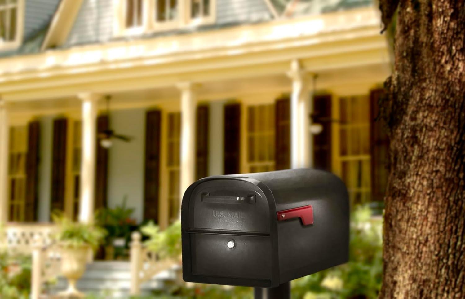 Architectural Mailboxes 6300P-10 360 deg Oasis Locking Post Mount Mailbox - Pewter - Extra Large