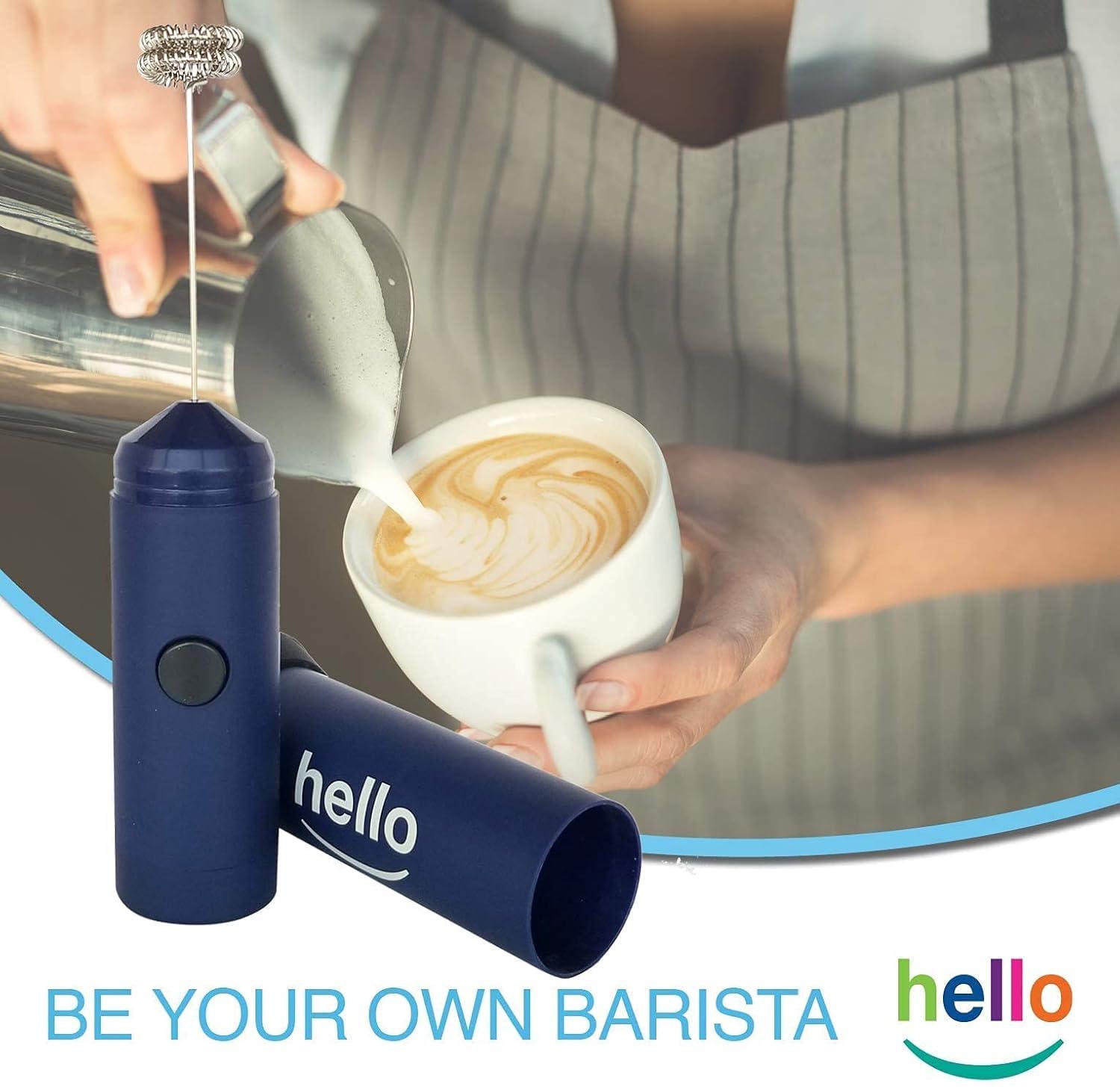 MatchaDNA Milk Frother Hello Double Whisk Head, Handheld Battery Operated Electric