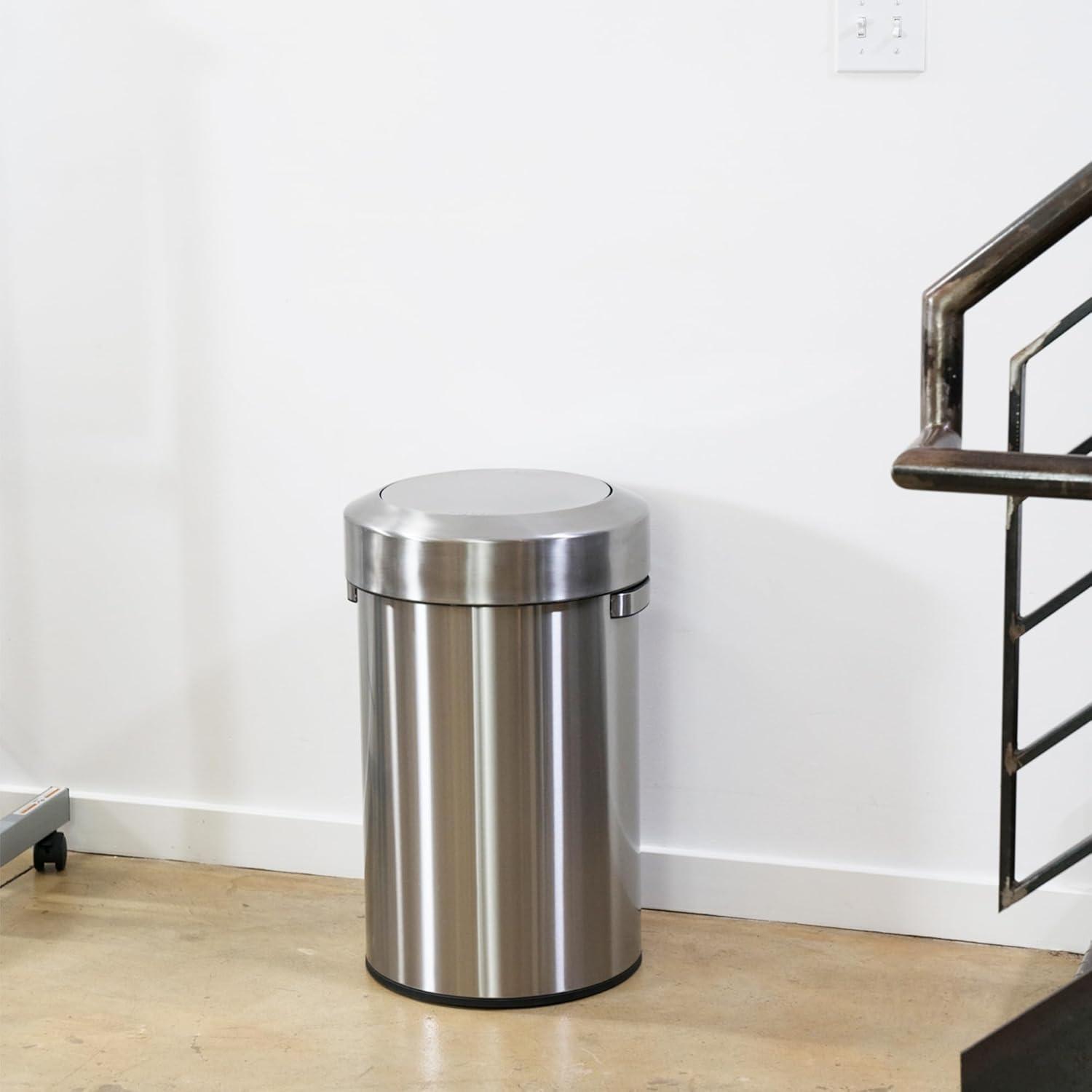 Stainless Steel 17 Gallon Swing Top Trash Can