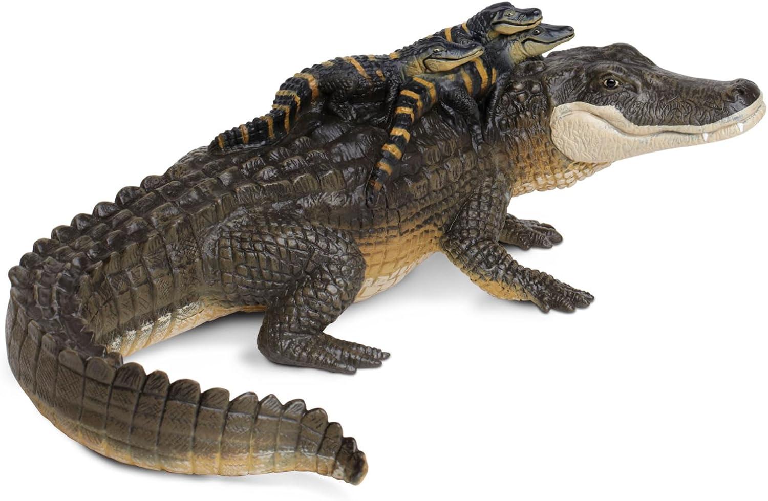 12" Alligator with 3 Babies Wild Life Figure by Safari LTD 259629