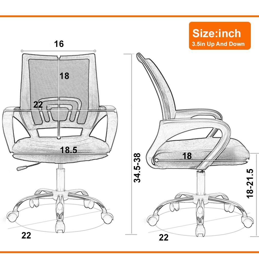 BestOffice Ergonomic Office Chair, Lumbar Support, Adjustable Height with Armrests for Adults(Black)