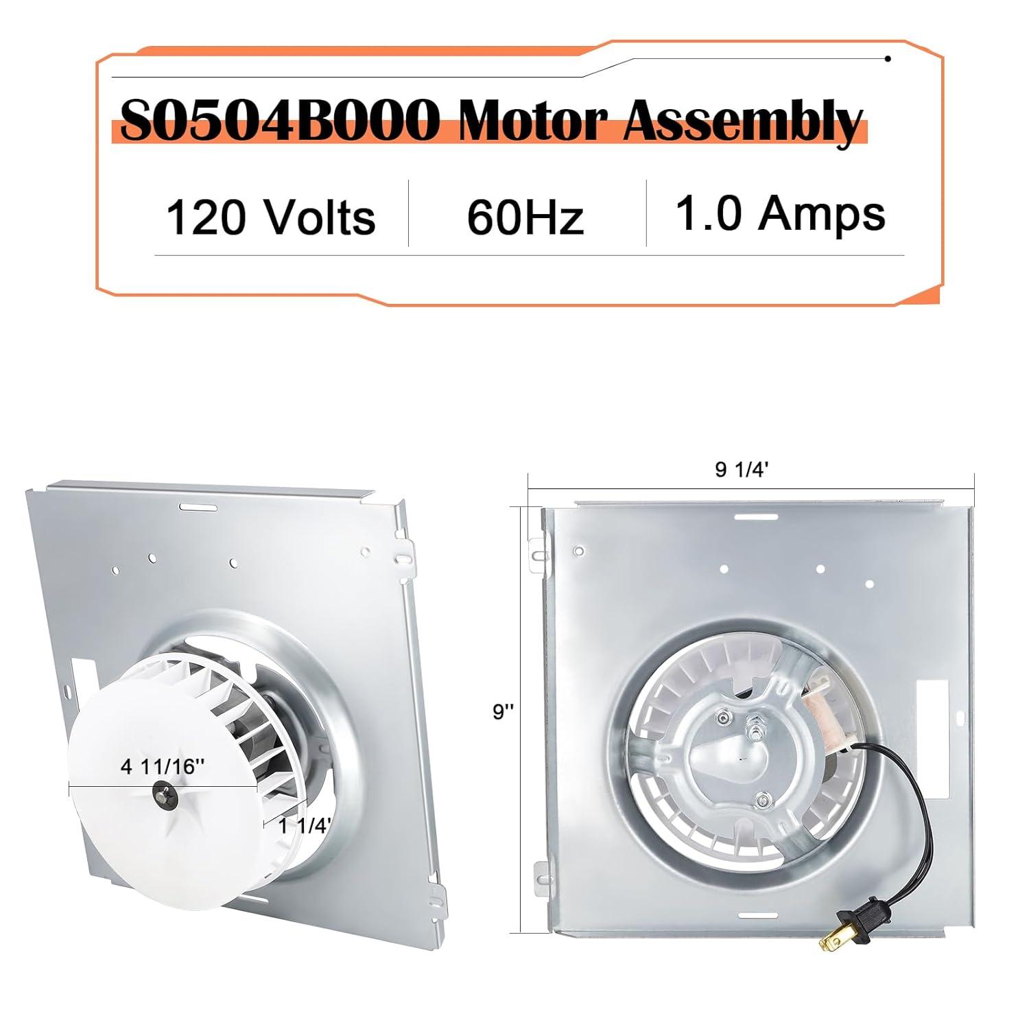 S0504B000 Bathroom Fan Motor Assembly Compatible with Bro-an Nutone 769RL for B Unit, Repalce Models 757, 769RFT-R01, 769RL, 769RL-R01 and VF707RCN. 765RL