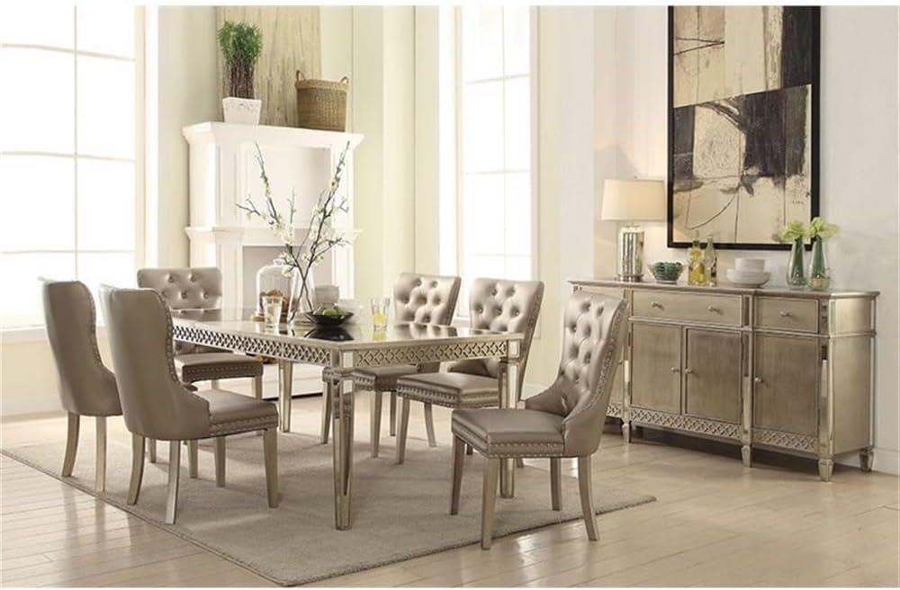 Wildon Home® Kacela Champagne Synthetic Leather & Champagne Finish Side Chair (Set Of 2)