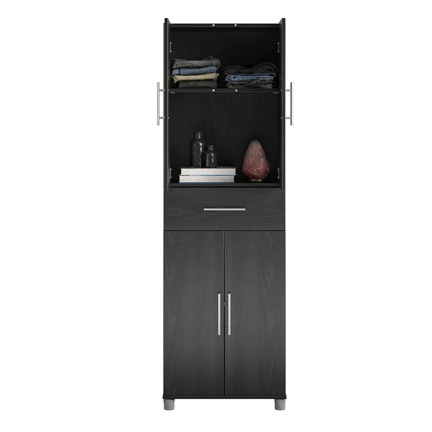 Camberly 4 Door/1 Drawer Storage Cabinet, Graphite Gray