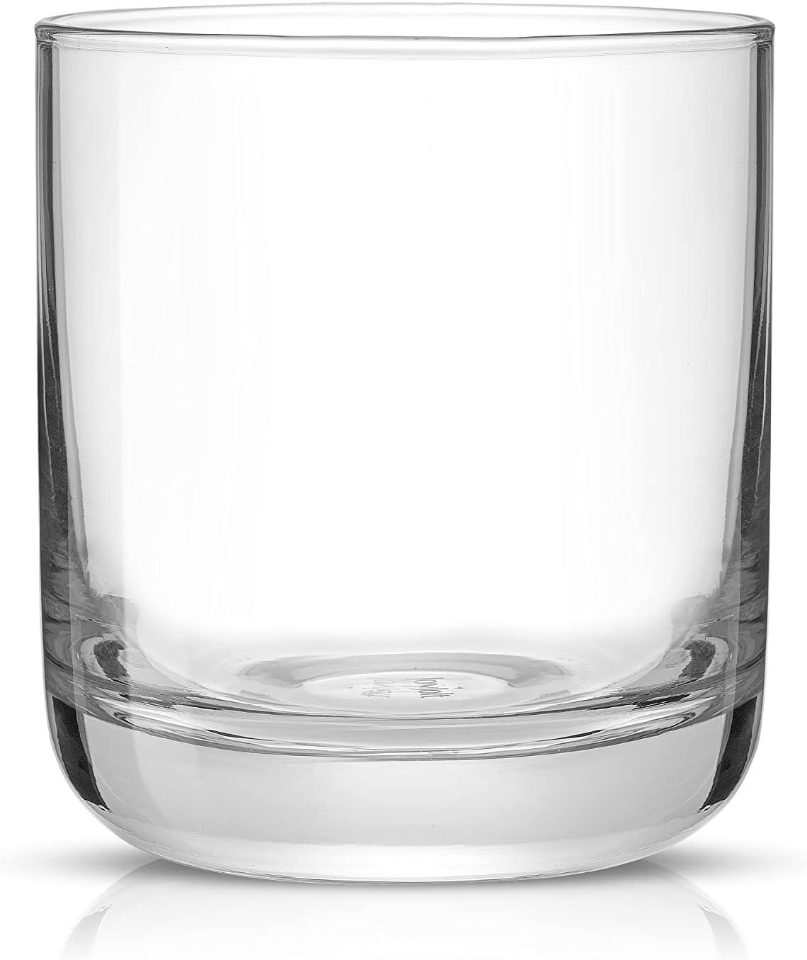 JoyJolt Nova Crystal Drinking Glasses - Short Tumbler Drinking Glass Set - Set of 4