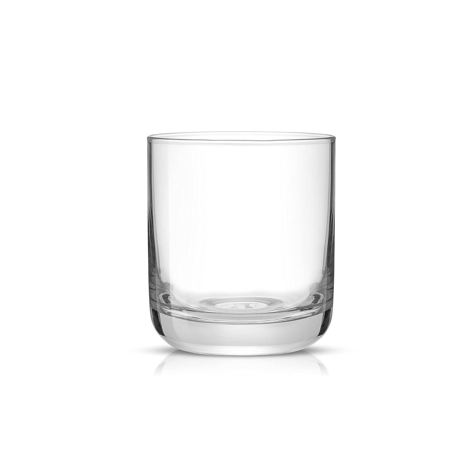 JoyJolt Nova Crystal Drinking Glasses - Short Tumbler Drinking Glass Set - Set of 4