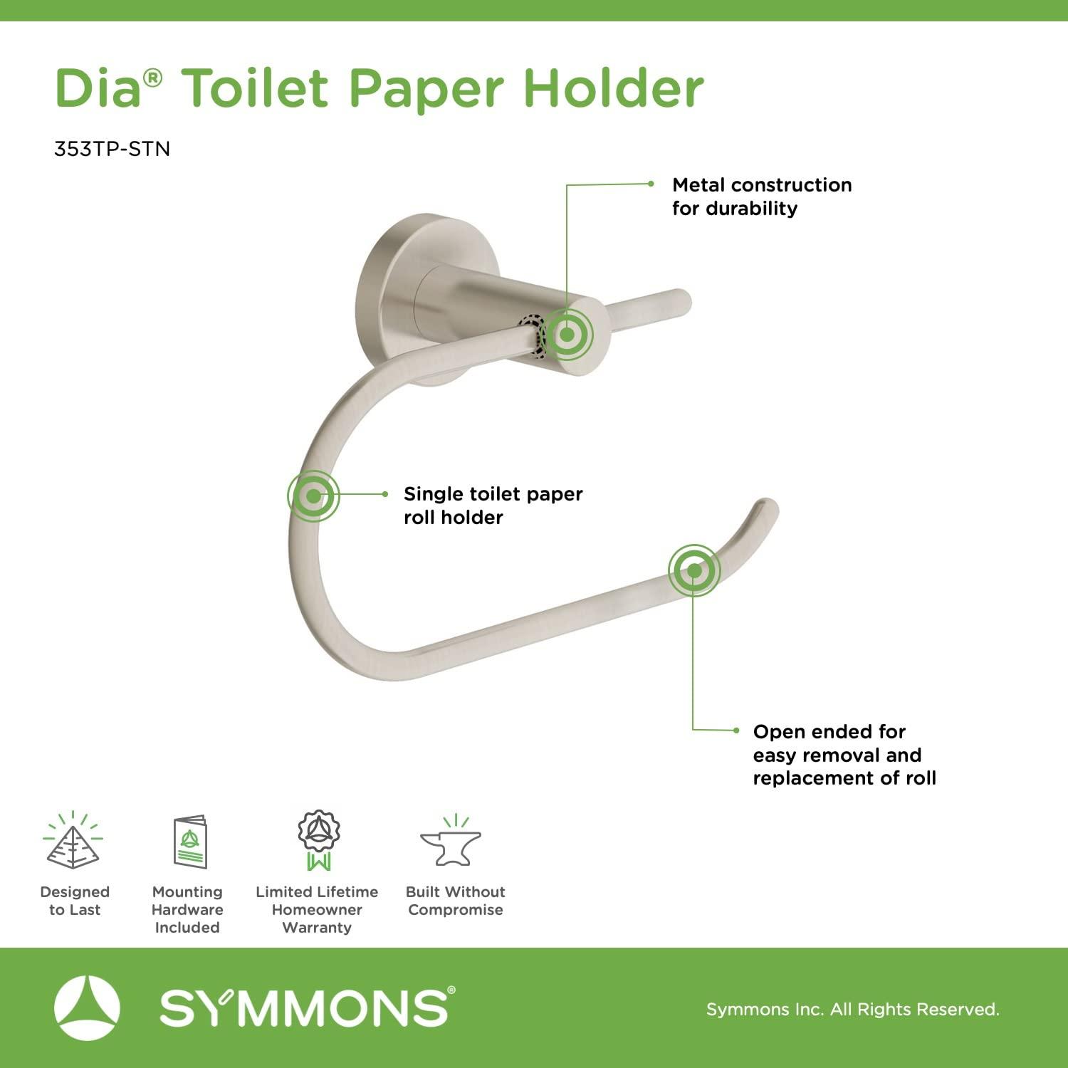 Symmons 35AC3BUNDLESTN Dia 3-Piece Wall-Mounted Bathroom Hardware Set in Satin Nickel