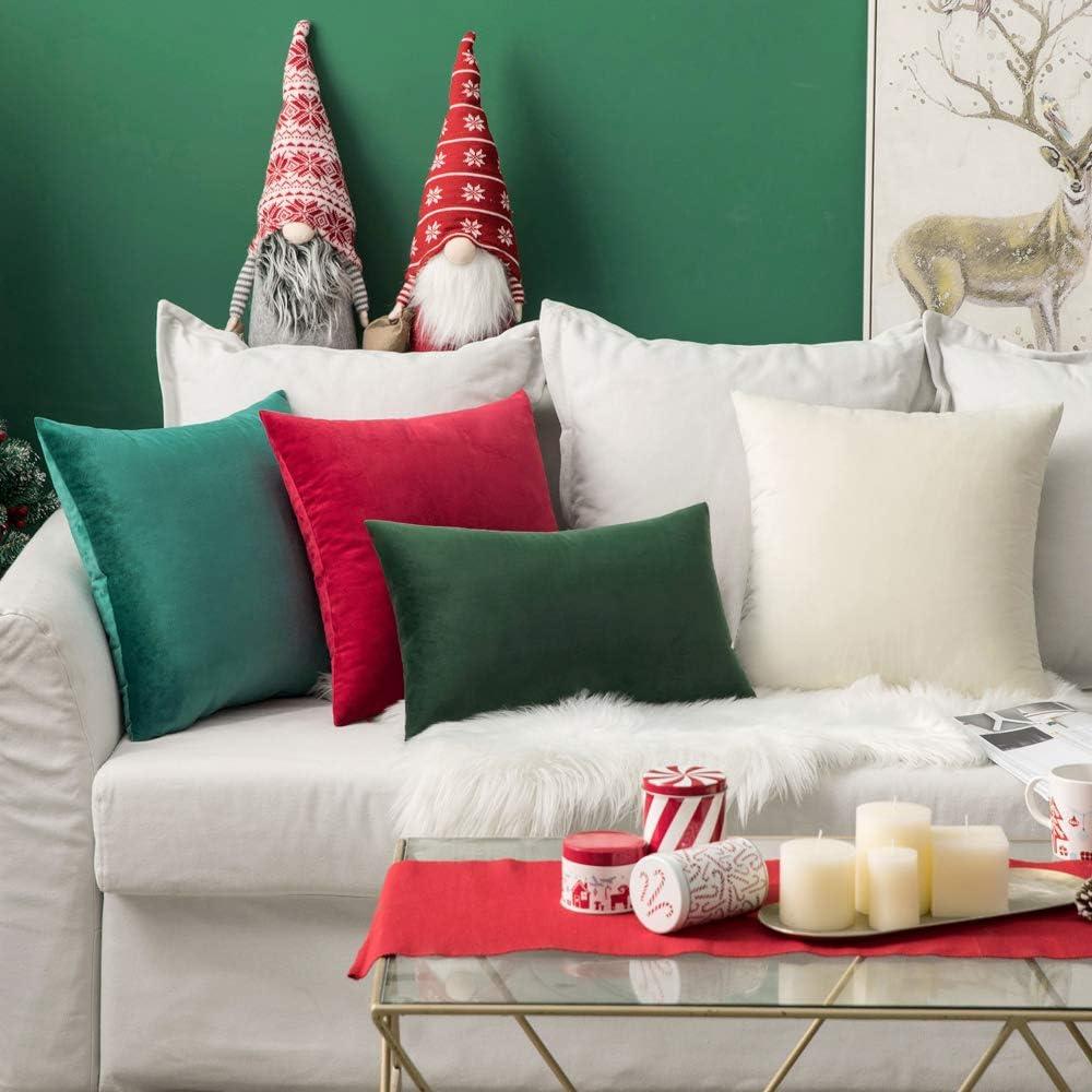 MIULEE Pack of 2 Velvet Soft Solid Decorative Square Throw Pillow Covers Set Fall Cushion Cases for Sofa Bedroom Couch 18 x 18 Inch Golden