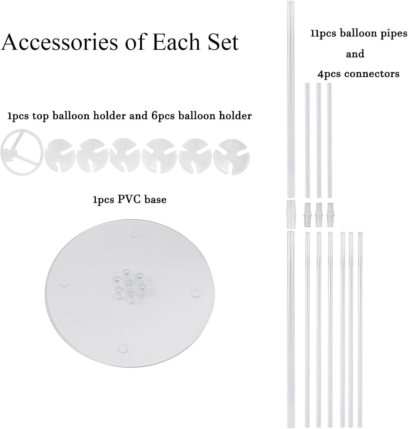 8 Sets 28 Inch Balloon Stand Kits, Balloon Sticks with Base For Table Floor Graduation Baby Shower Happy Birthday Engagement Fiesta Party Decorations Class