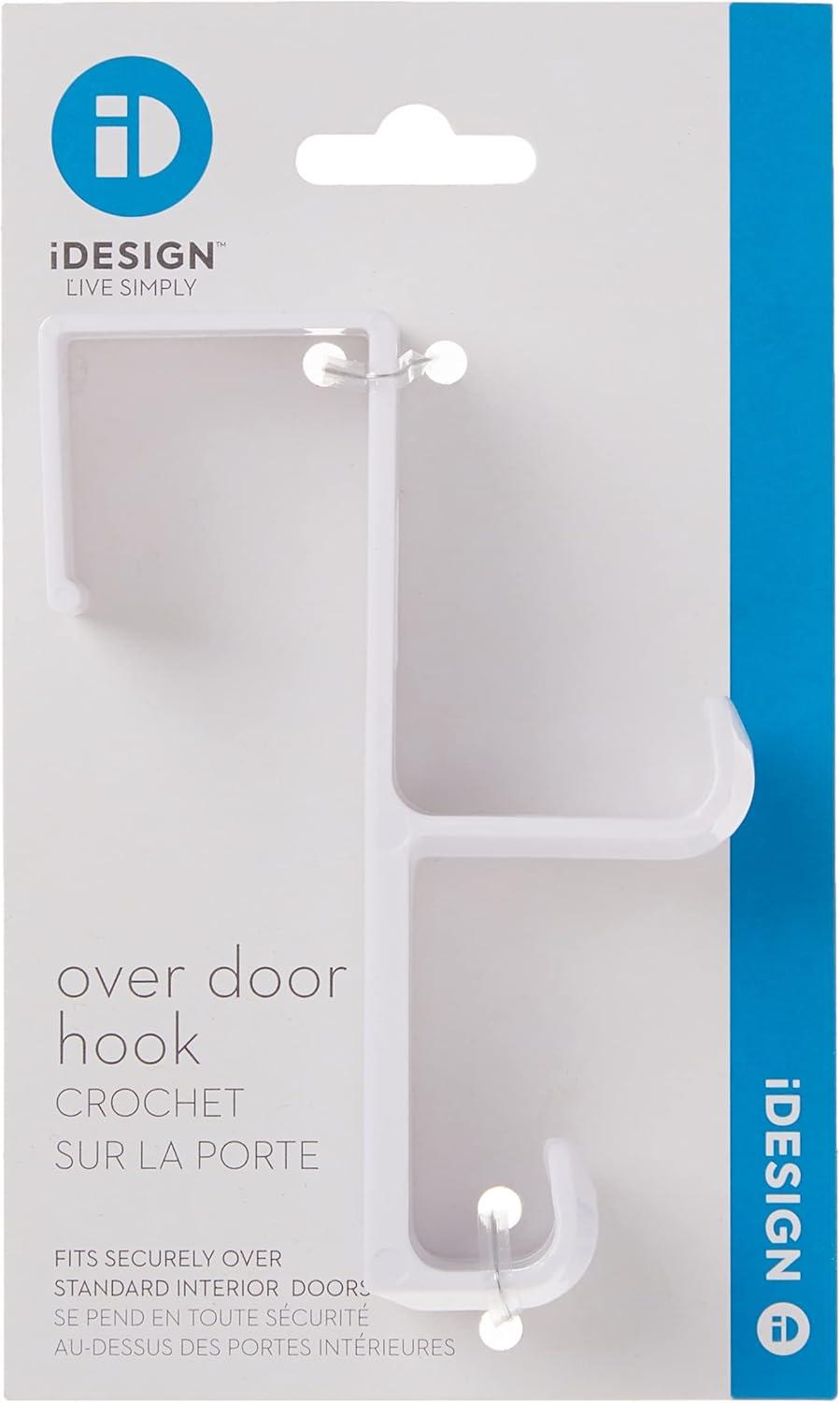 iDesign Over the Door, Organizer Hook for Coats, Hats, Robes, Towels - Double Hook, White