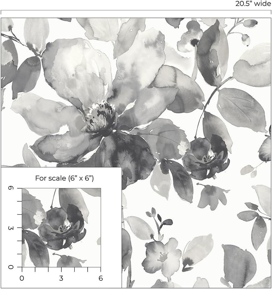 Seabrook Designs Inkwell Watercolor Garden Prepasted Wallpaper