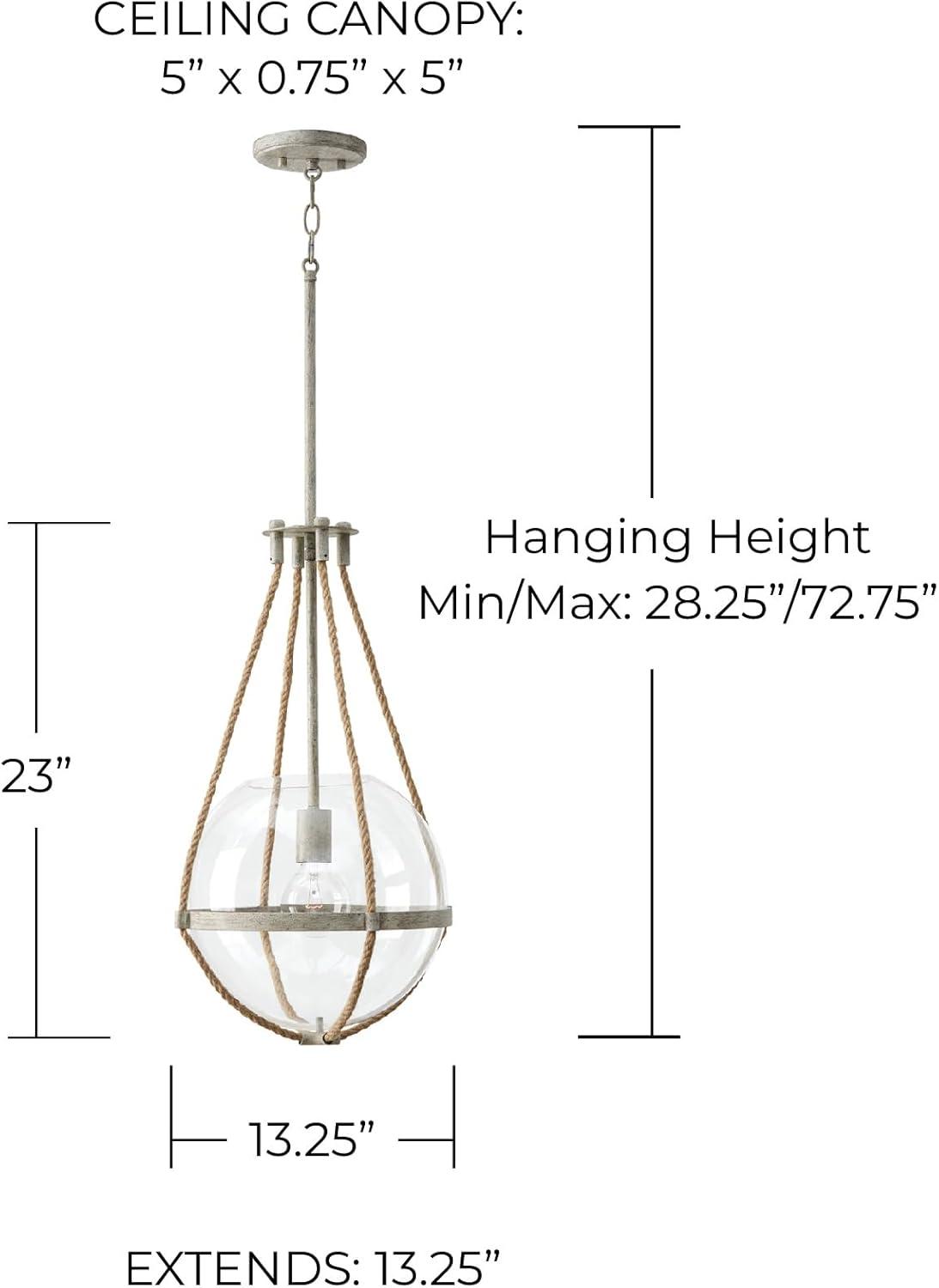 13.25 Inch 1 Light Pendant In Transitional Style 13.25 High By 72.75 Wide-Nordic Grey Finish    -Traditional Installation Capital Lighting 327413Ng