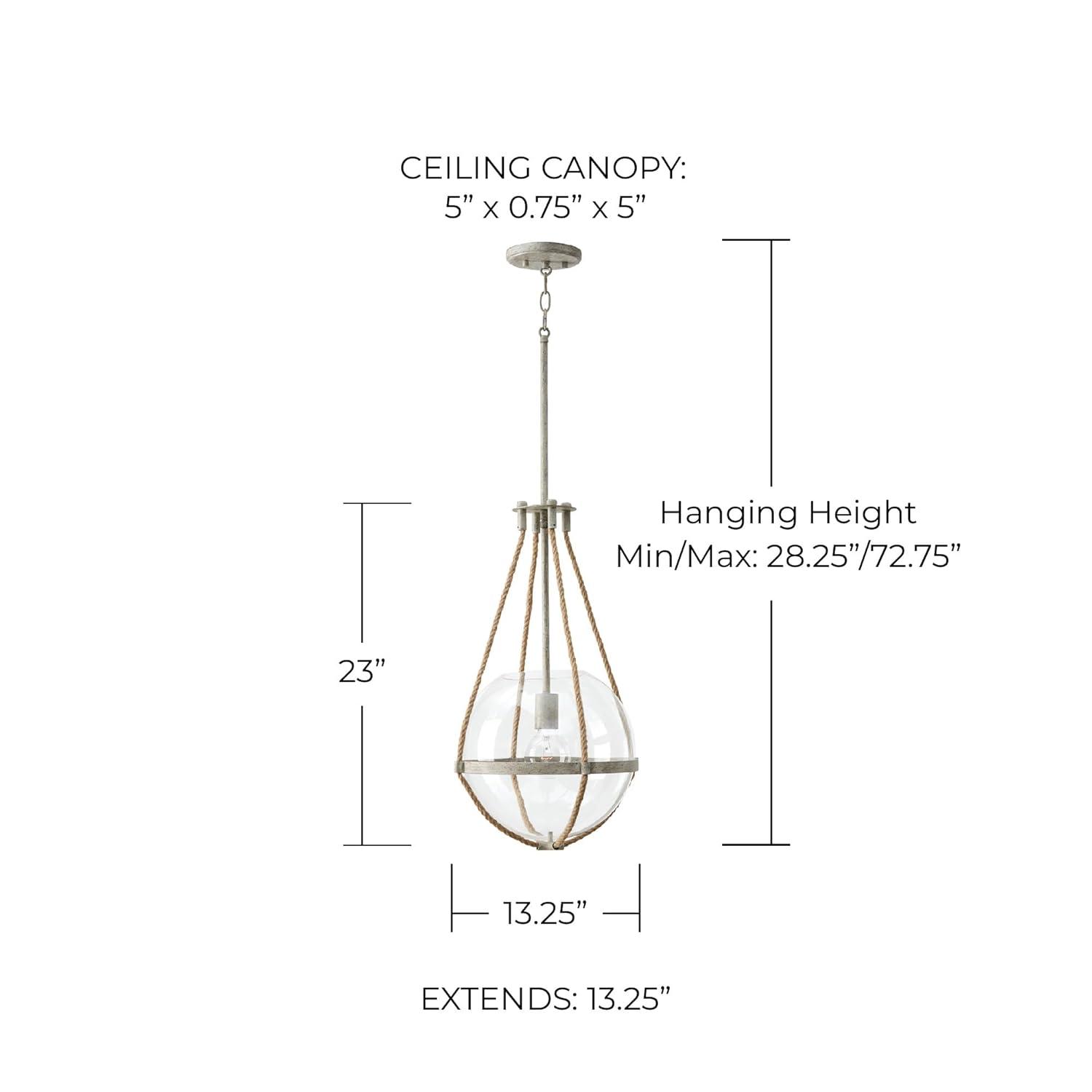 13.25 Inch 1 Light Pendant In Transitional Style 13.25 High By 72.75 Wide-Nordic Grey Finish    -Traditional Installation Capital Lighting 327413Ng