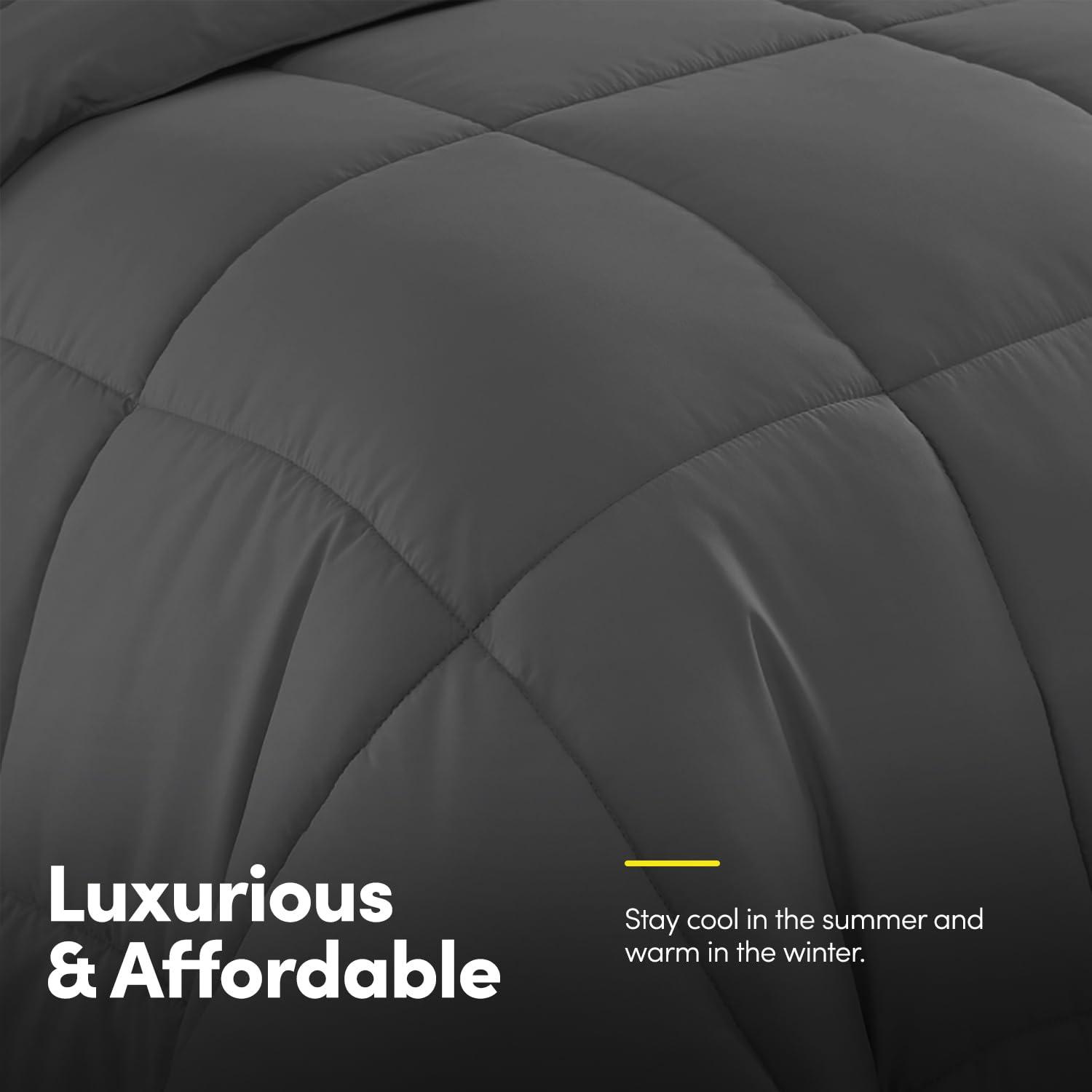 Sweet Home Collection All Season Bed-in-A-Bag 5pc/7pc Solid Color Comforter & Sheet Set Ultra Soft Bedding by Sweet Home Collection