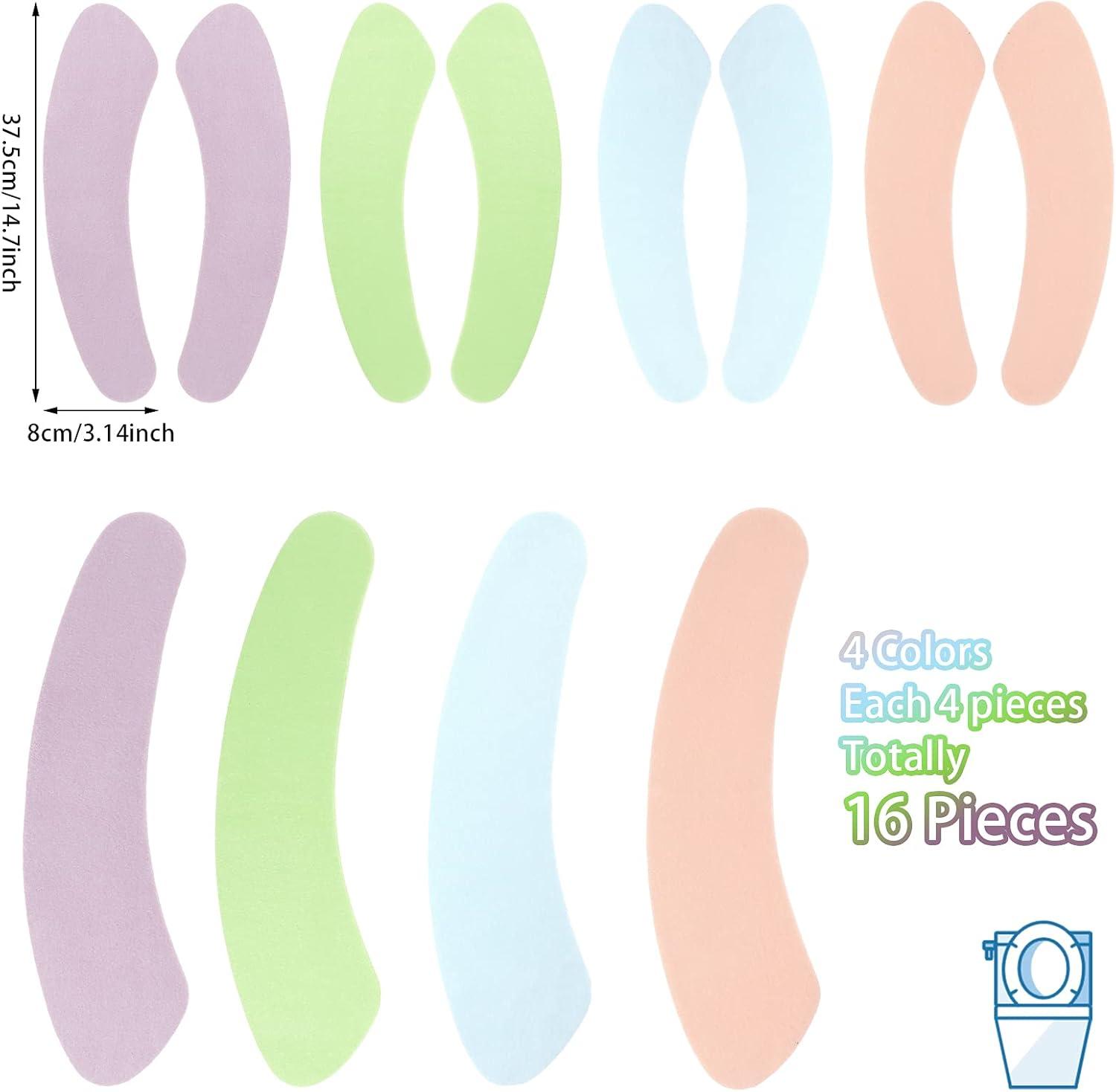 8 Pairs Bathroom Warmer Toilet Seat Cover Pads Washable and Reusable Toilet Seat Cushion Pad Warmer Cover Upgraded Cushion for Winter Bathroom, 4 Colors