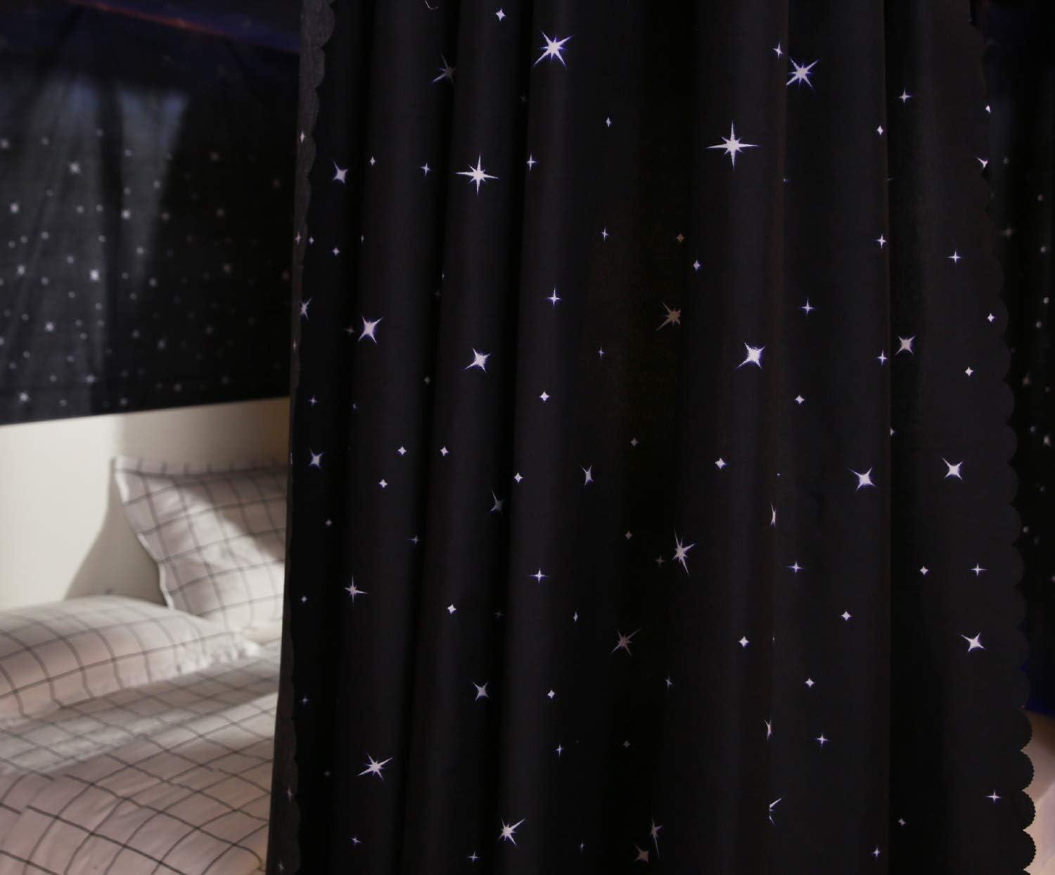 Galaxy Star Black Four Corner Post Bed Canopy for Queen