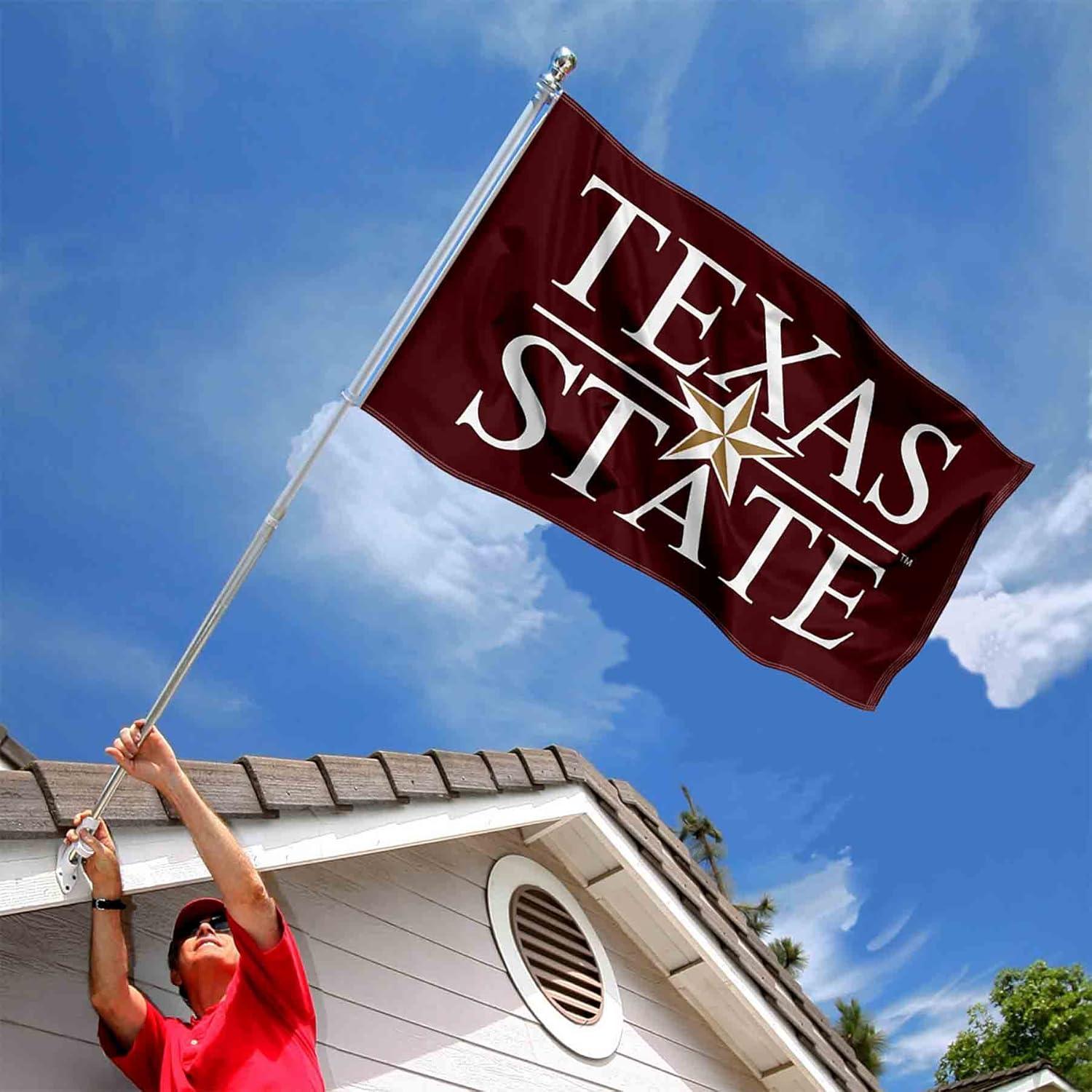 Texas State Bobcats Maroon Polyester College Flag with Grommets