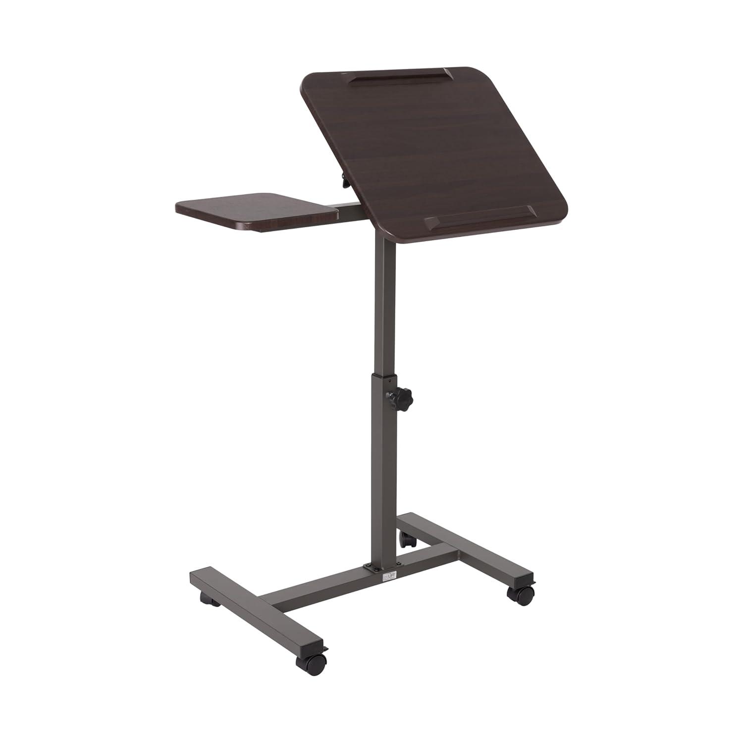 Seville Classics airLIFT Adjustable Height Rolling Tiltable Desk with Mouse Stand
