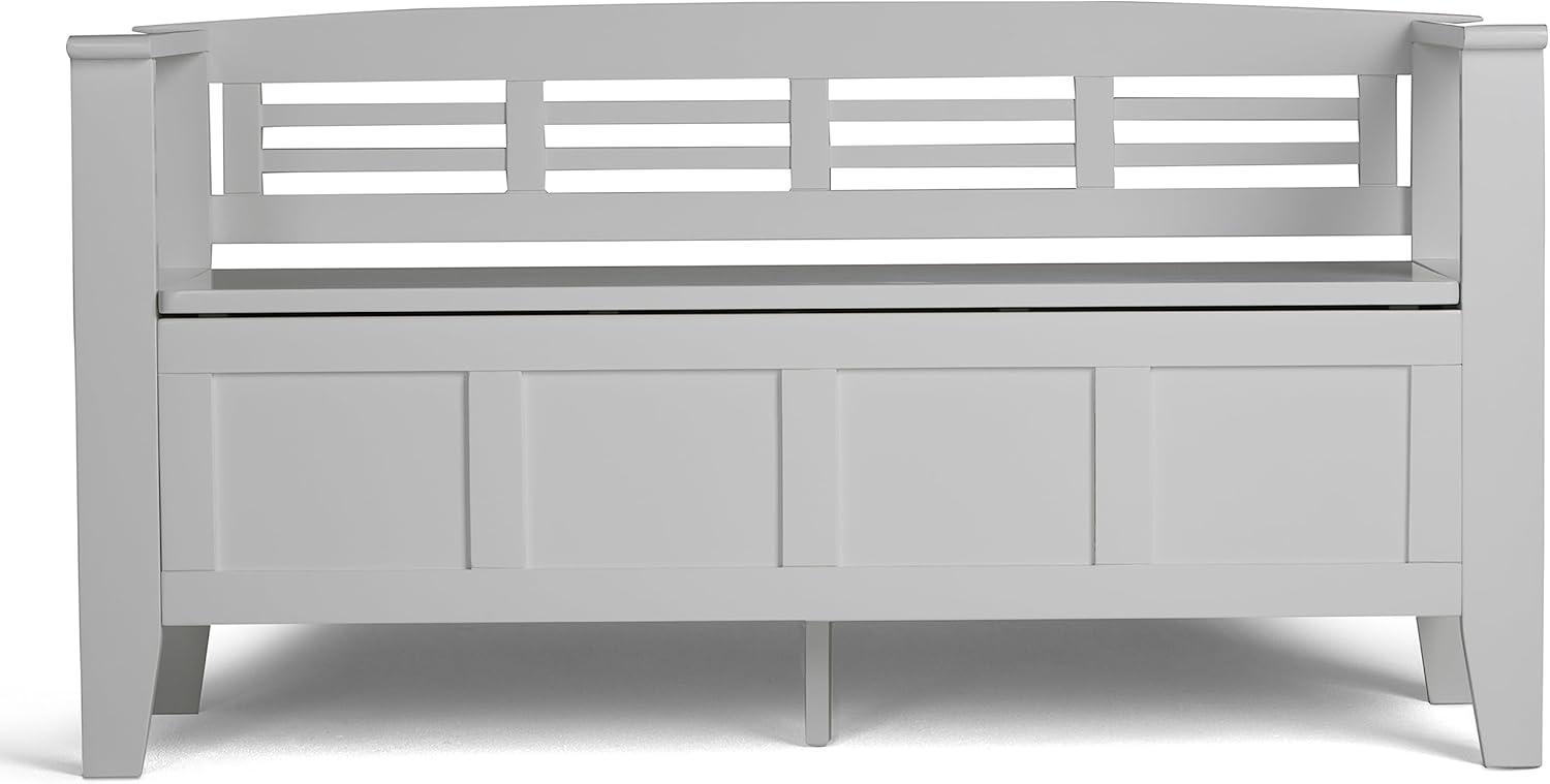 Elegant White Solid Pine 48" Entryway Storage Bench with Backrest