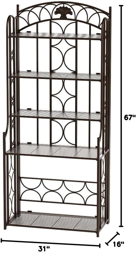 Bronze 5-Tier Iron Indoor/Outdoor Baker's Rack