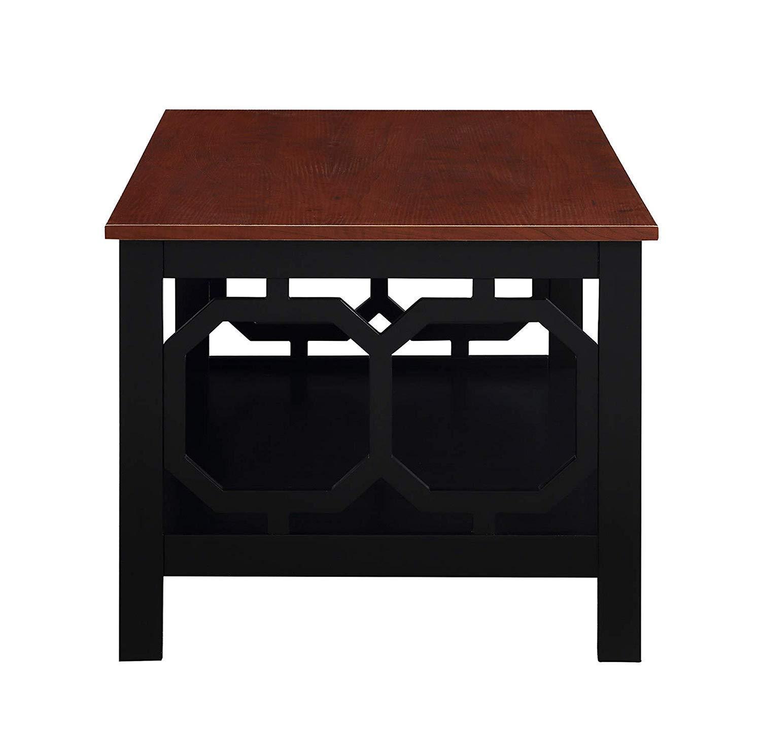Convenience Concepts Omega Coffee Table with Shelf, Cherry/Black