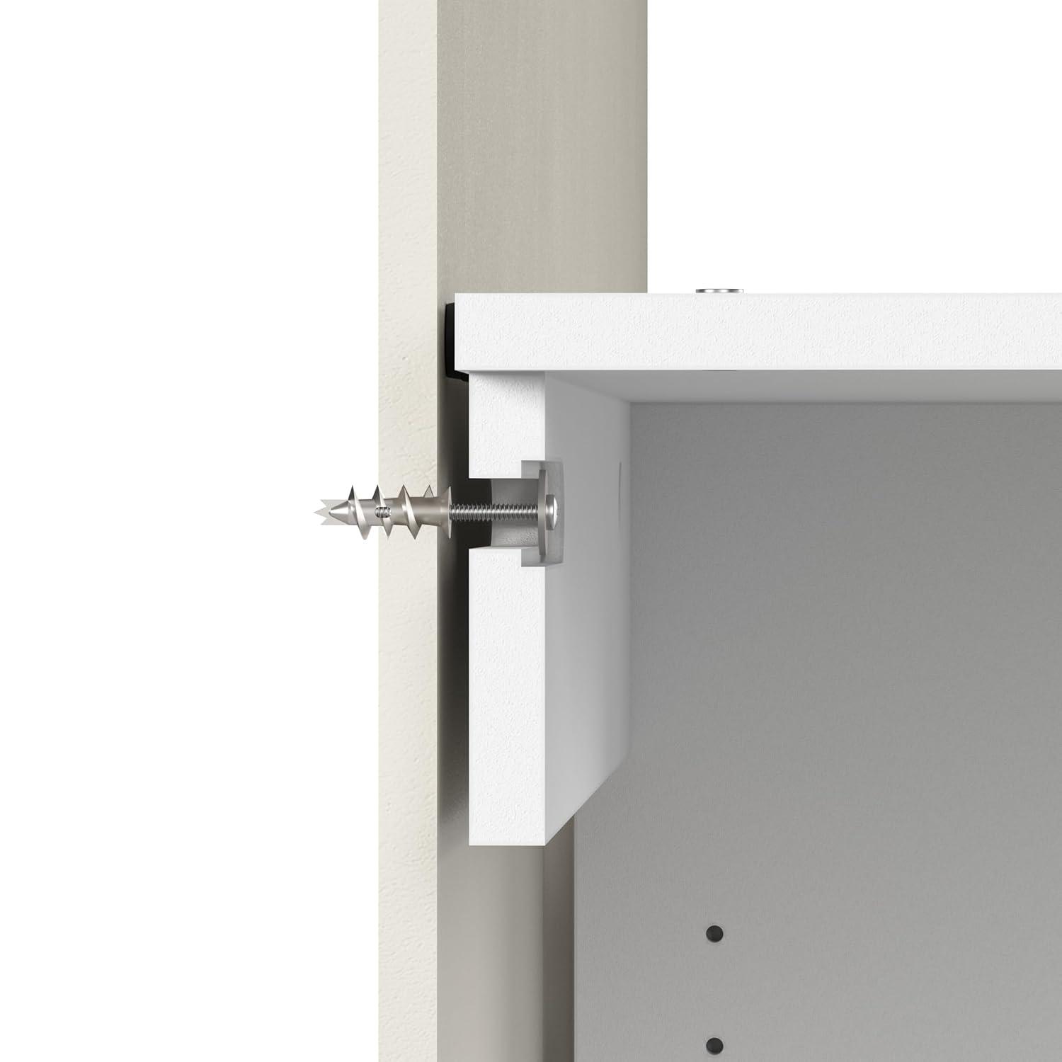 Bestar Carina 24W Closet Organizer With Clothing Rods, Drawers, And Cubbies