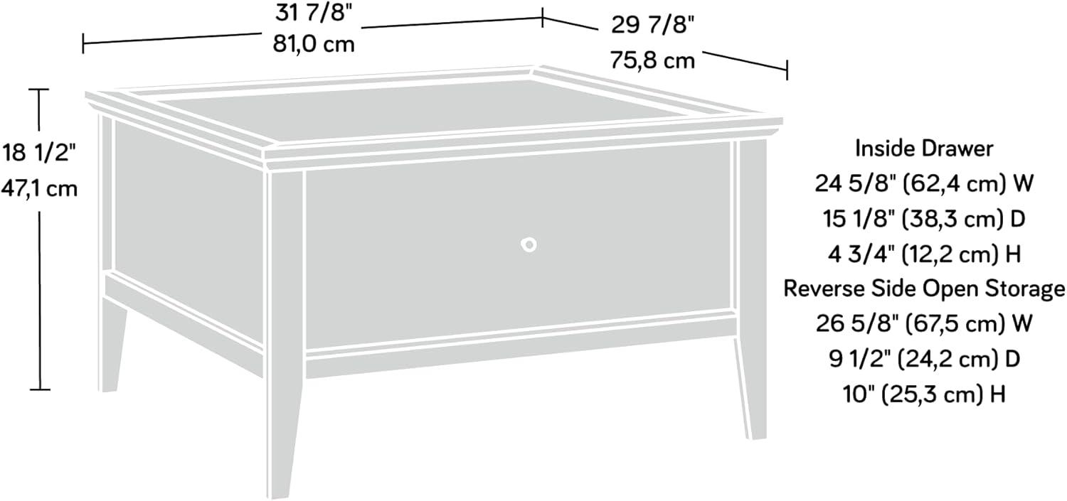 Sauder Larkin Ledge Storage Coffee Table with Drawer Glacier Oak