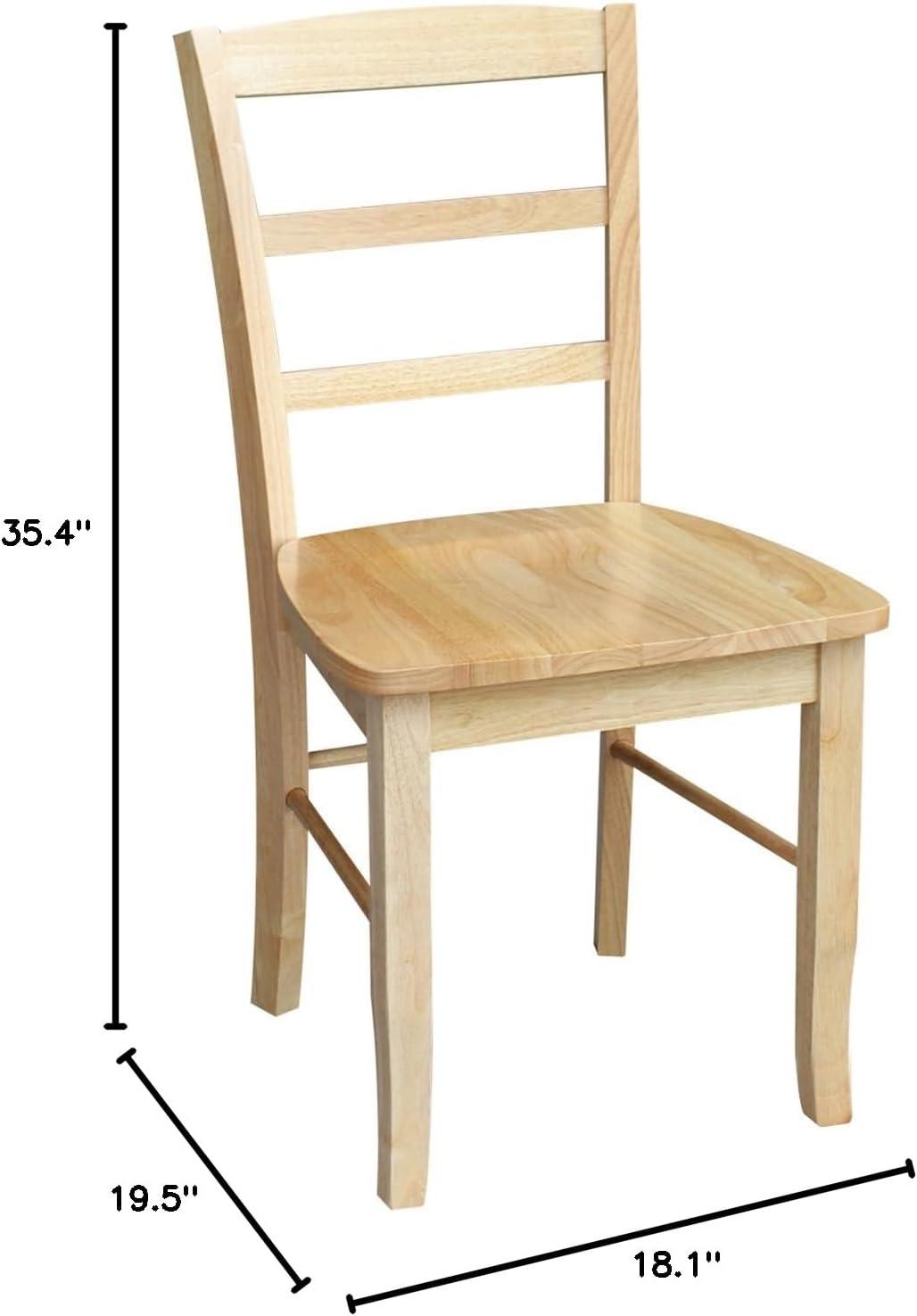 Natural Wood Ladderback High Side Chair Set