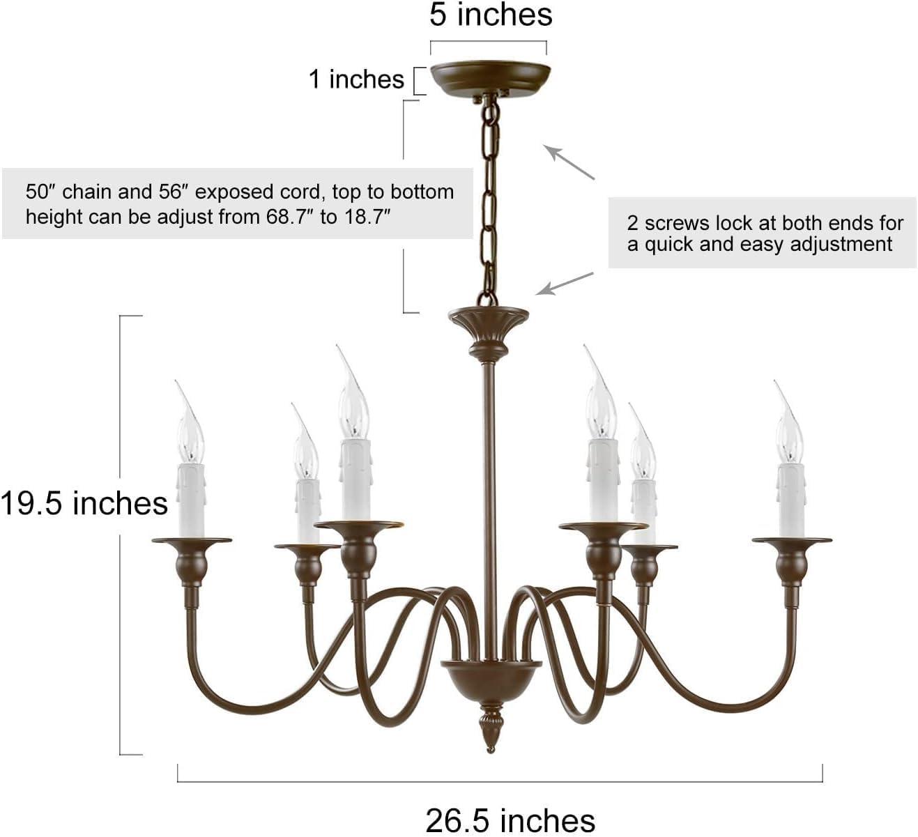 Antique White Glass Candle-Style 6-Light LED Chandelier for Indoor Spaces