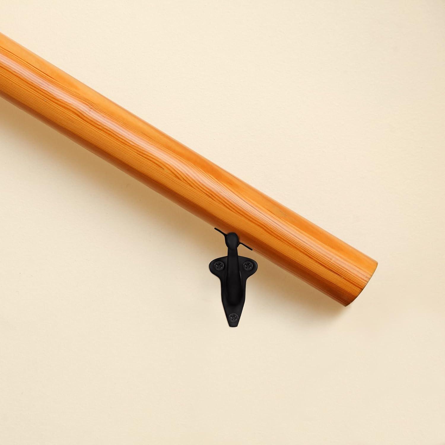 Design House 2.91" H x 2.2" W x 1.26" D Standard Handrail Bracket Heavy Duty Hardware for Stairways in Home or Office, Matte Black (Set of 5)