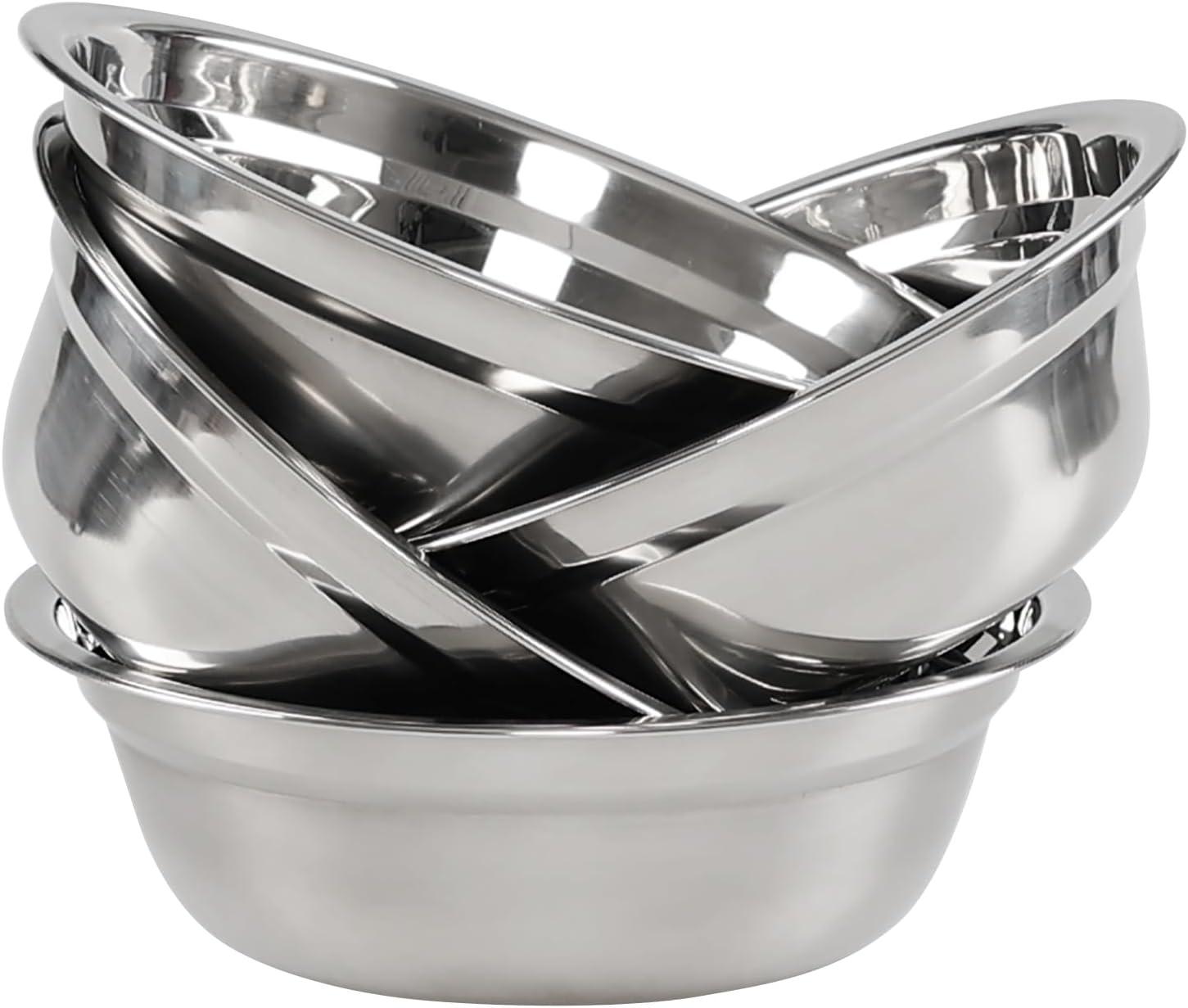 7.55" Stainless Steel Mixing and Serving Bowl Set