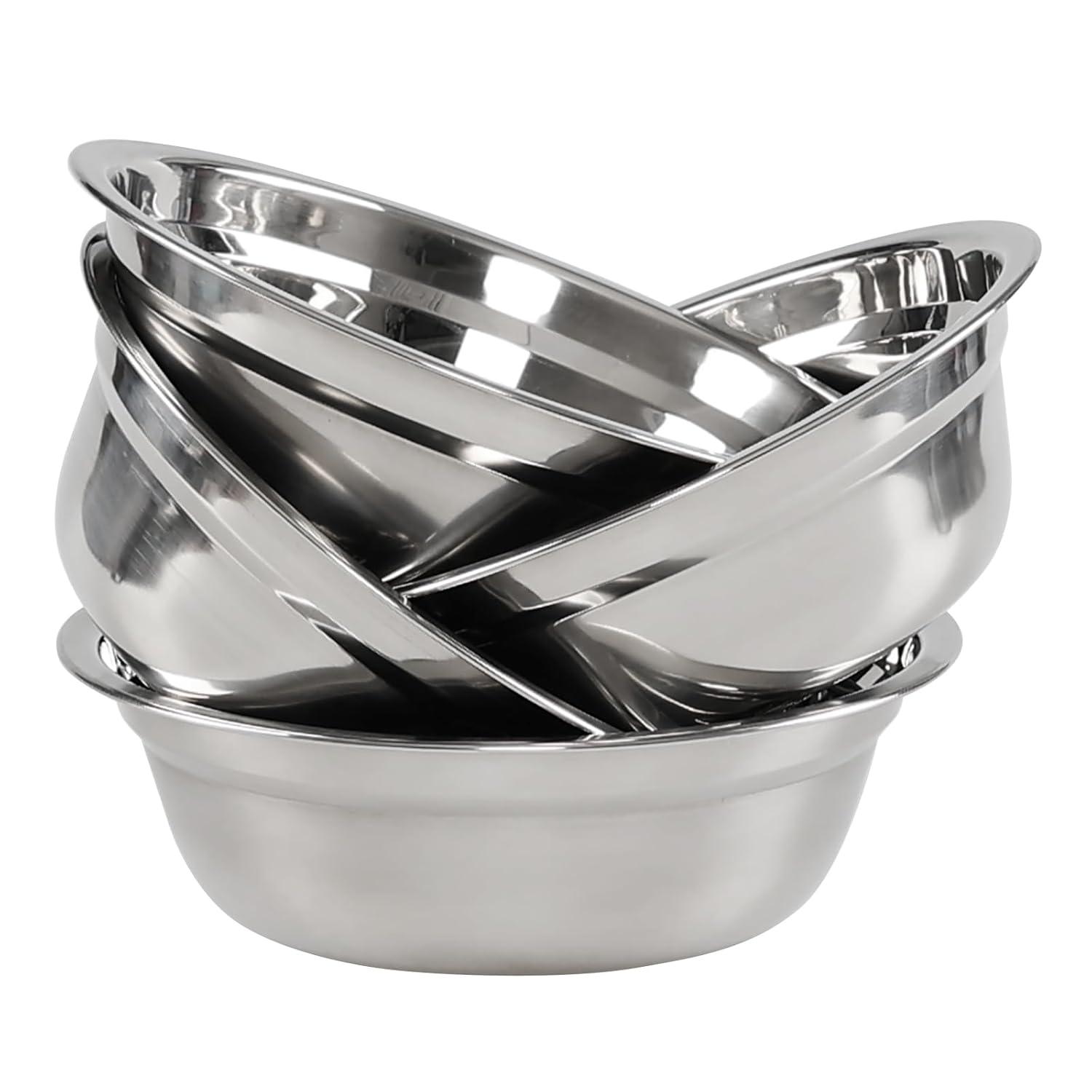 4-Pack Stainless Steel Mixing Bowls/Metal Prep Bowls, Salad Serving Bowl Set