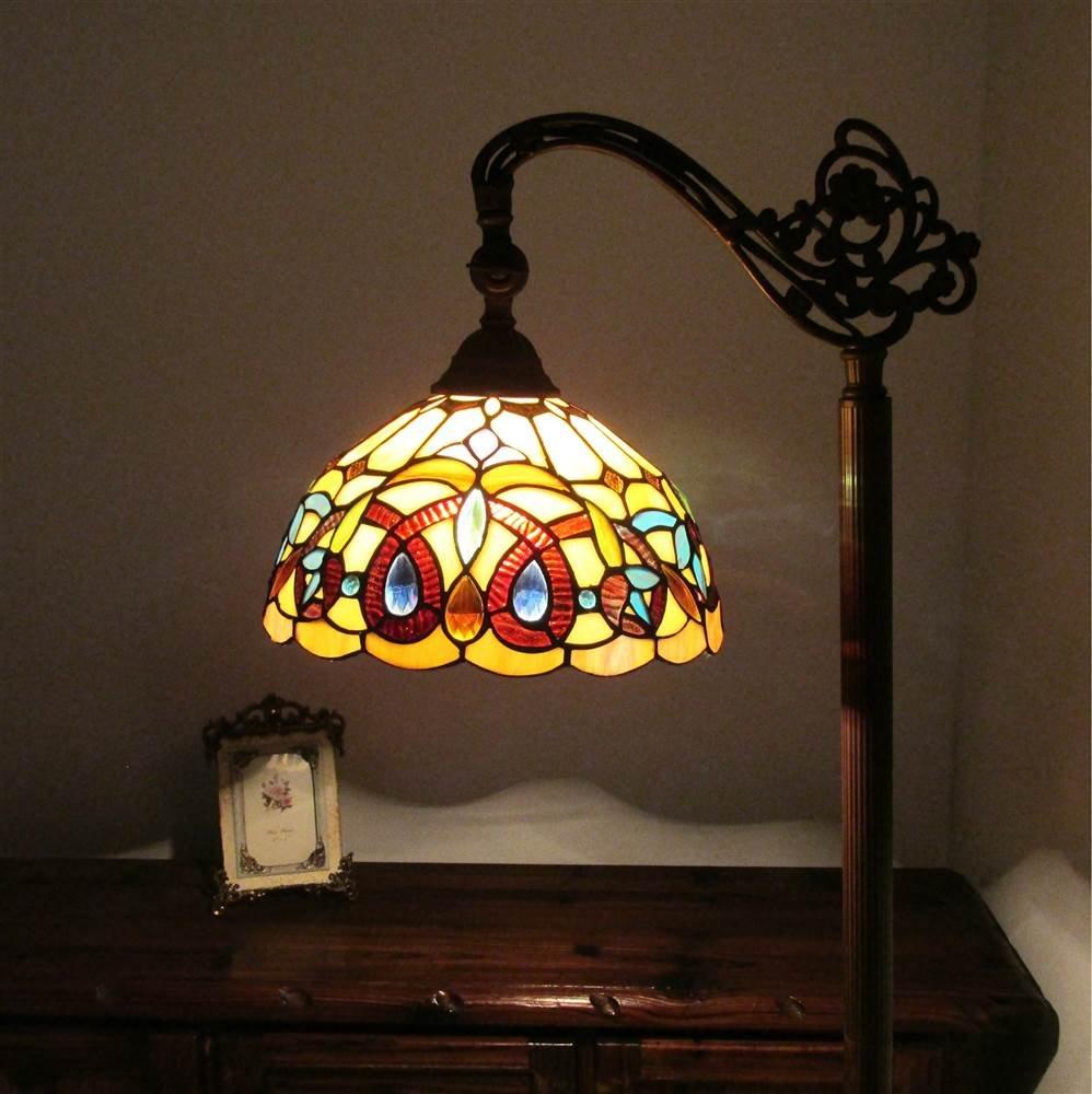 Chloe Lighting Serenity Tiffany-Style 1 Light Reading Floor Lamp 11" Wide