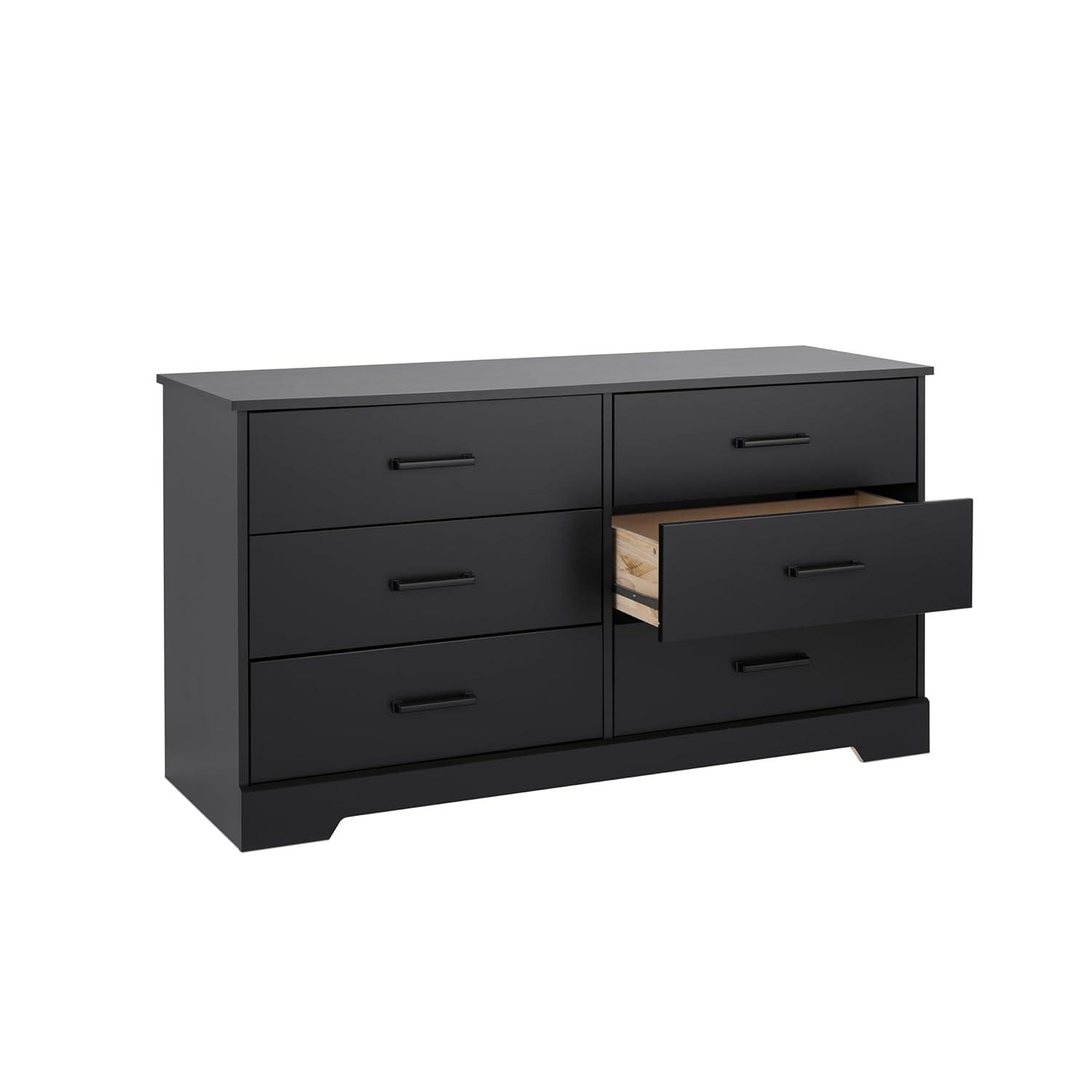 Prepac Rustic Ridge Farmhouse Black 6-Drawer Bedroom Dresser, 18.25" D x 53.25" W x 28.5" H