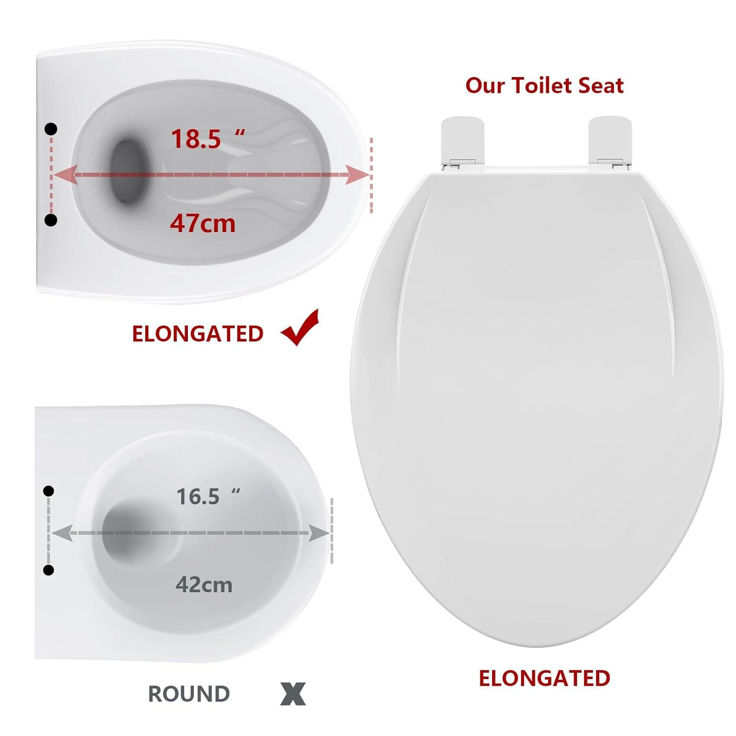 Danolapsi Elongated Toilet Seat with Built in Potty Training Seat,Quiet-Close Lid and Seat,Never Loosen,Potty Training Toilet Seat for Toddlers,Quick-Attach Hardware,Fits both Adult and Child