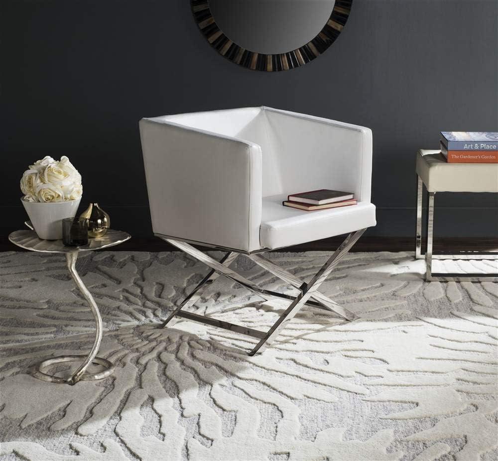 Celine Chair - FOX2033 - White/Chrome - Safavieh