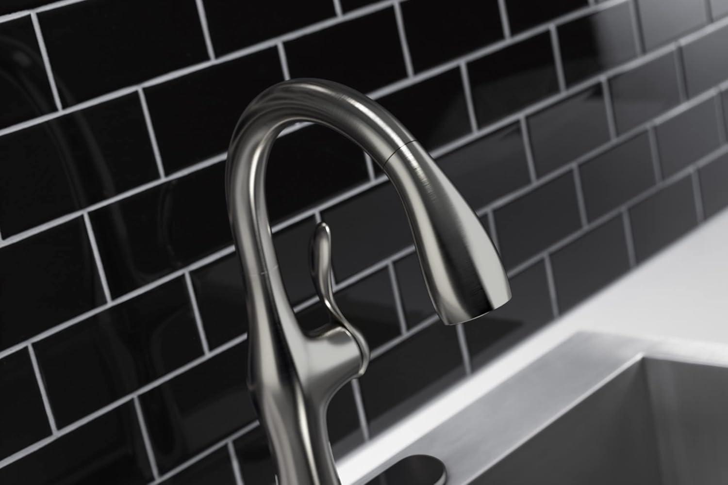 Kohler Alma 1.5 GPM Kitchen Faucet with Pull Down Sprayer & Soap Dispenser, Vibrant Stainless