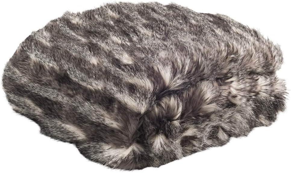 SAFAVIEH Faux Pheasant Striped Fur Throw, 50" x 60", Black/Grey