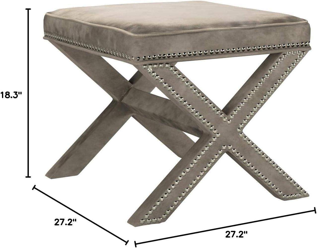 Palmer Ottoman with Nail Heads  - Safavieh