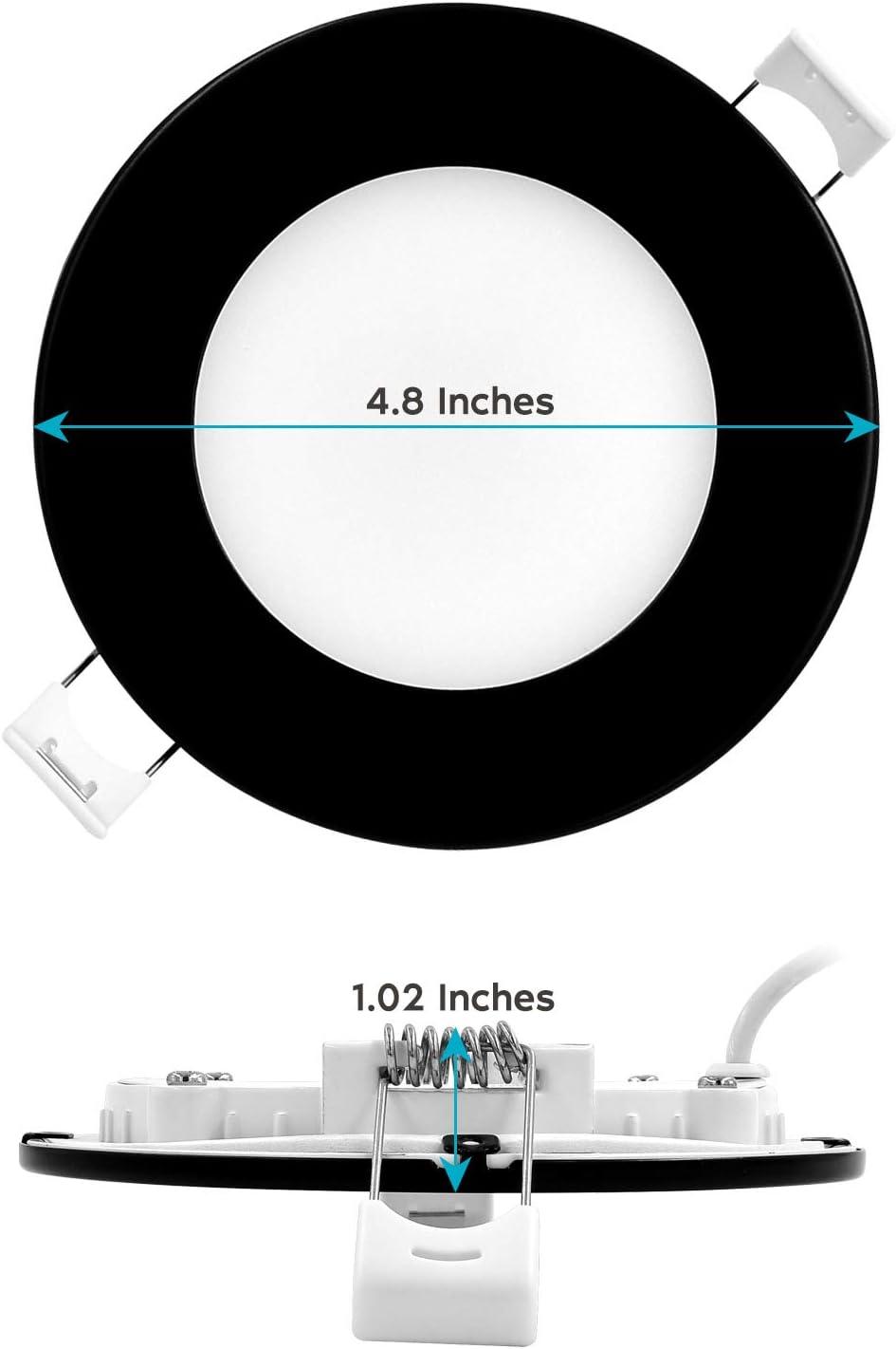 Luxrite LR23756 LR23770-4PK 4'' Selectable Color Temperature Dimmable Air-Tight IC Rated LED Canless Recessed Lighting Kit (Set of 4)