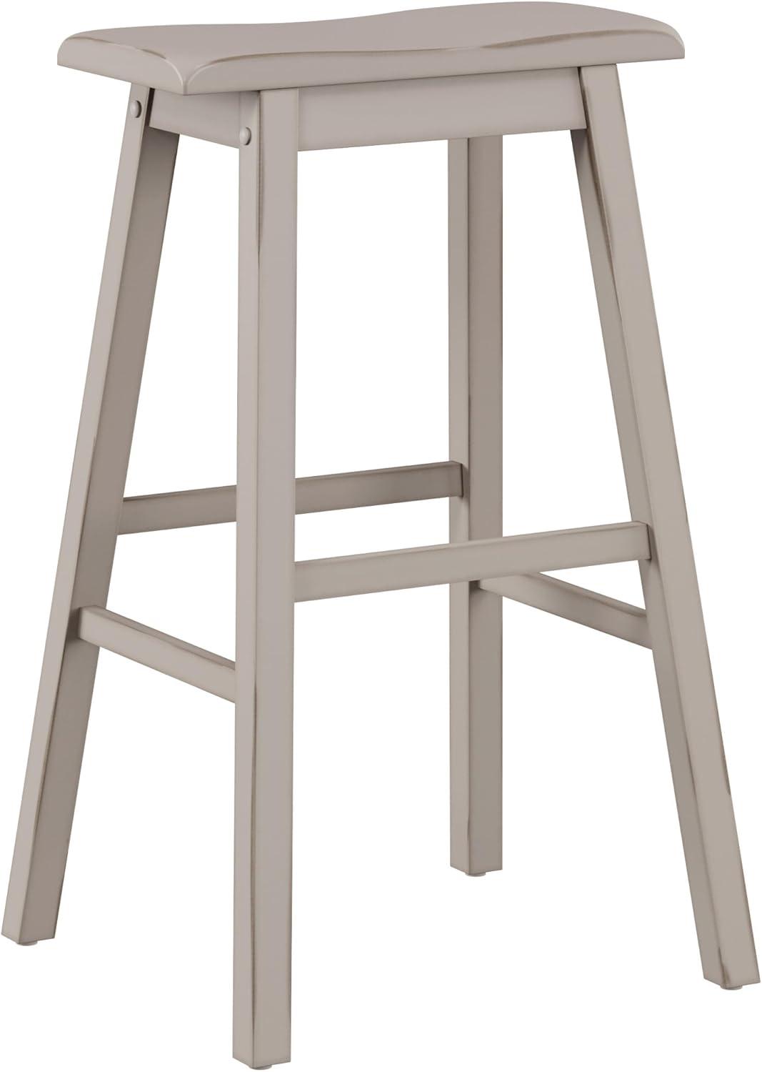 Hillsdale Furniture Moreno Wood Backless Bar Height Stool, Distressed Gray