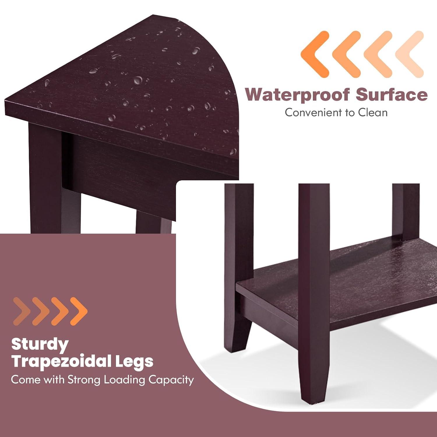 Kepooman Coffee Table, End Tables,Side End Table,Tall Wooden Sofa End Table Side Table