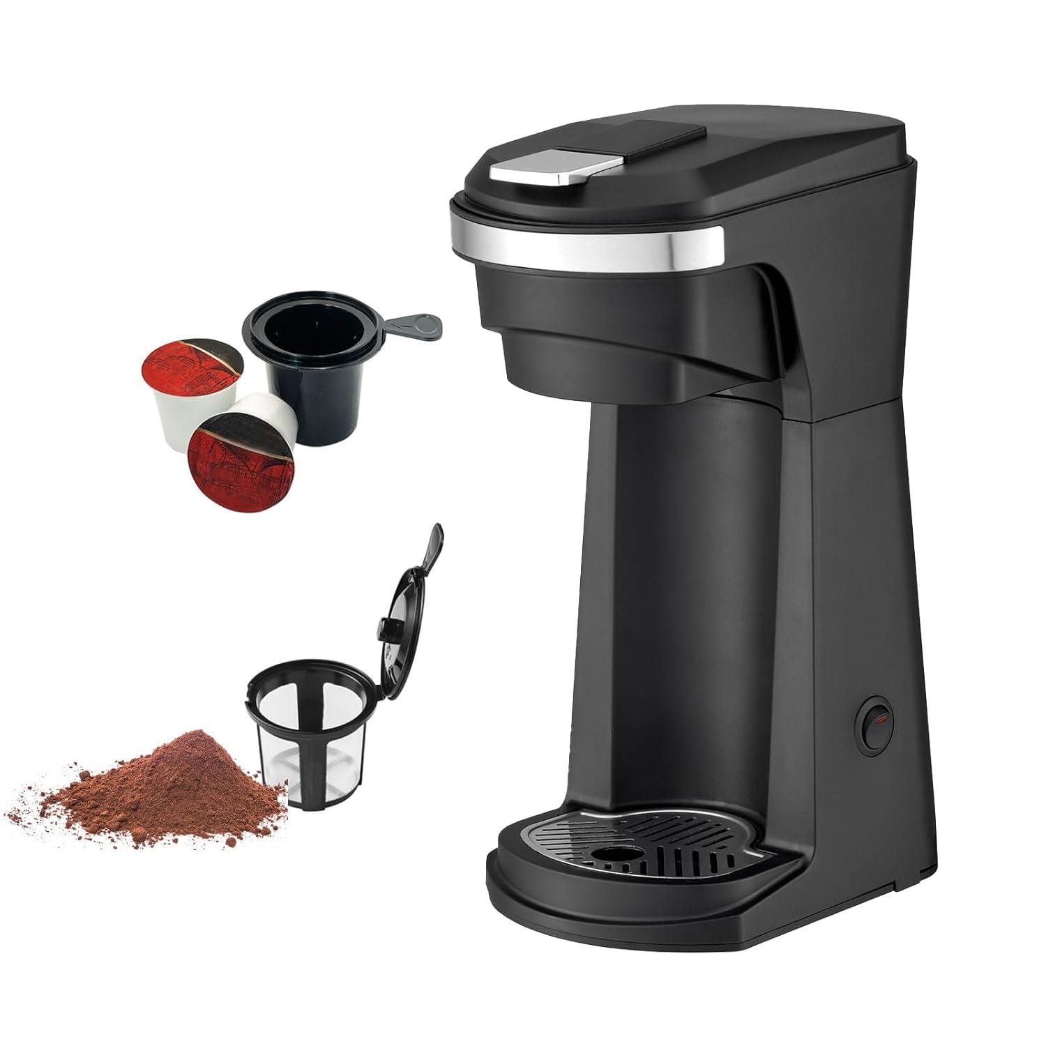 Culinary Chef, 2 In 1 Coffee Maker K Cup/Ground Coffee Compatible, Black