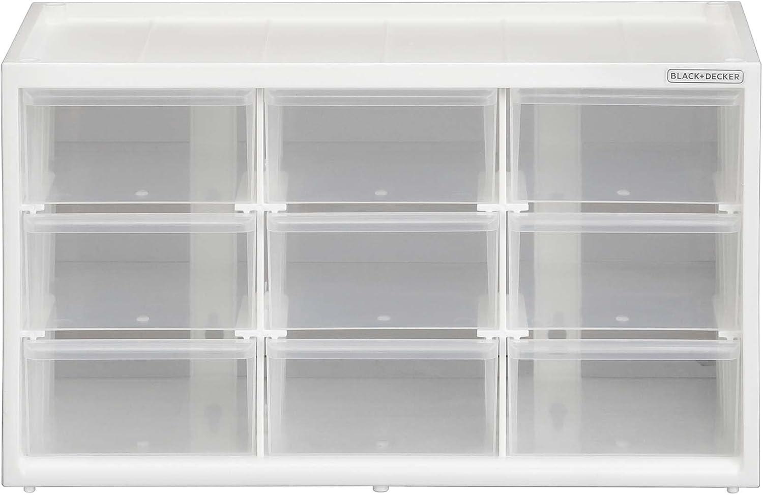 BLACK+DECKER 9-Drawer Bin System, White