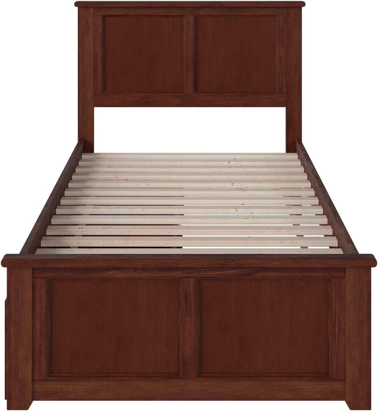 HomeStock City Chic Platform Bed With Matching Foot Board With 2 Urban Bed Drawers,walnut