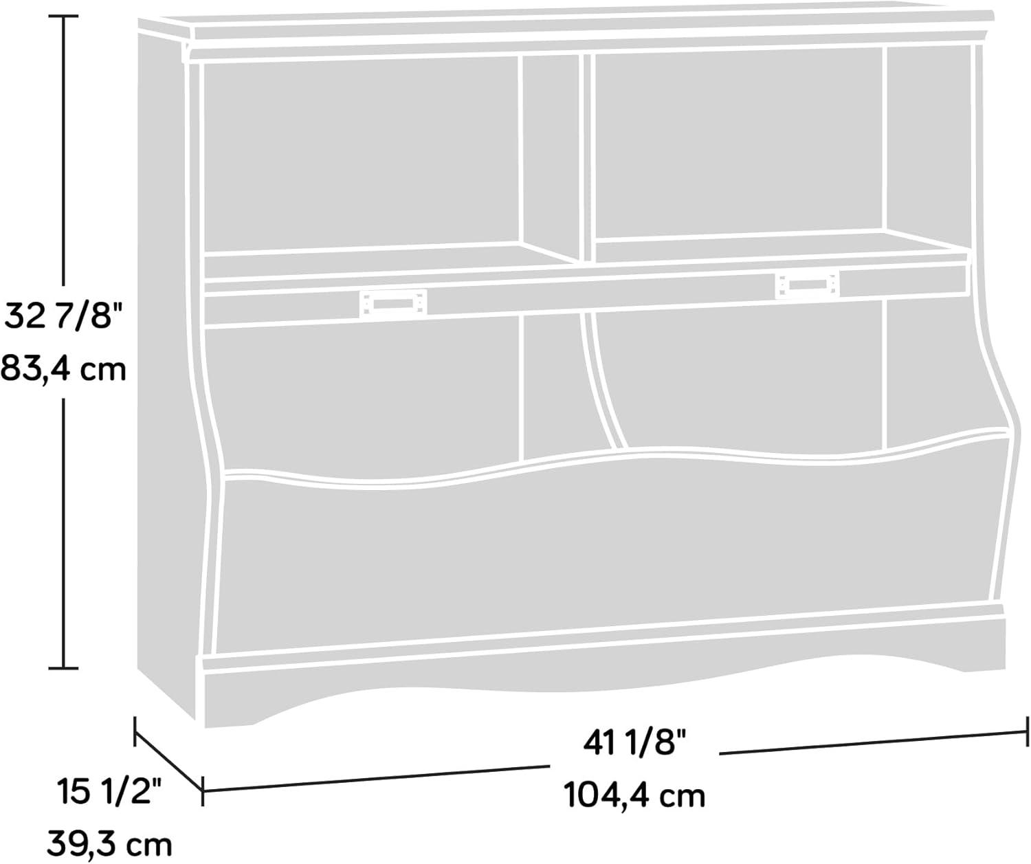 Soft White Kids Bookcase with Cubby Storage