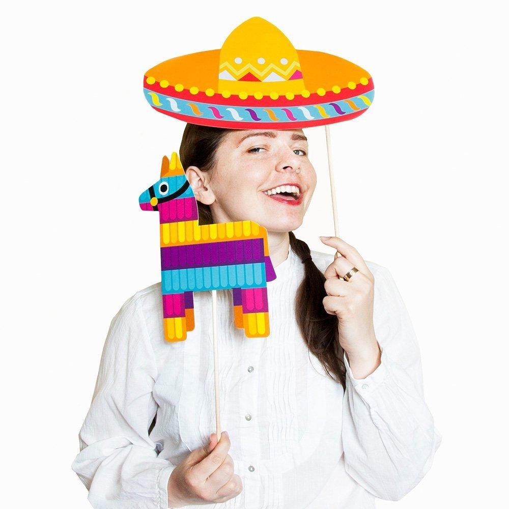 Fiesta Photo Booth Props by PartyGraphix - Mexican Decor Perfect for Fiesta Party Decorations
